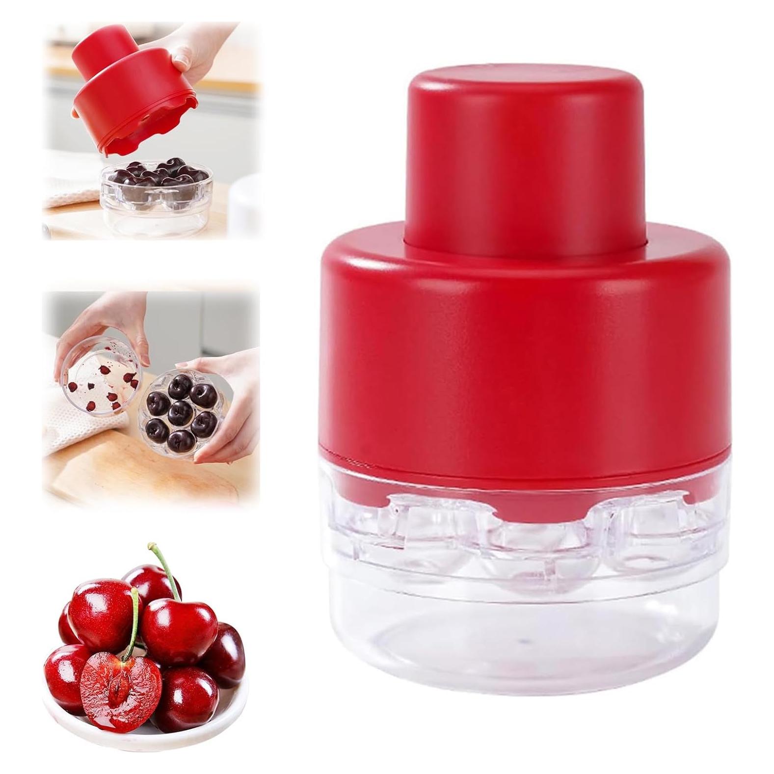 Deshuesadora de Cerezas UnisonPet Roja, 7 Huecos, Fácil Limpieza