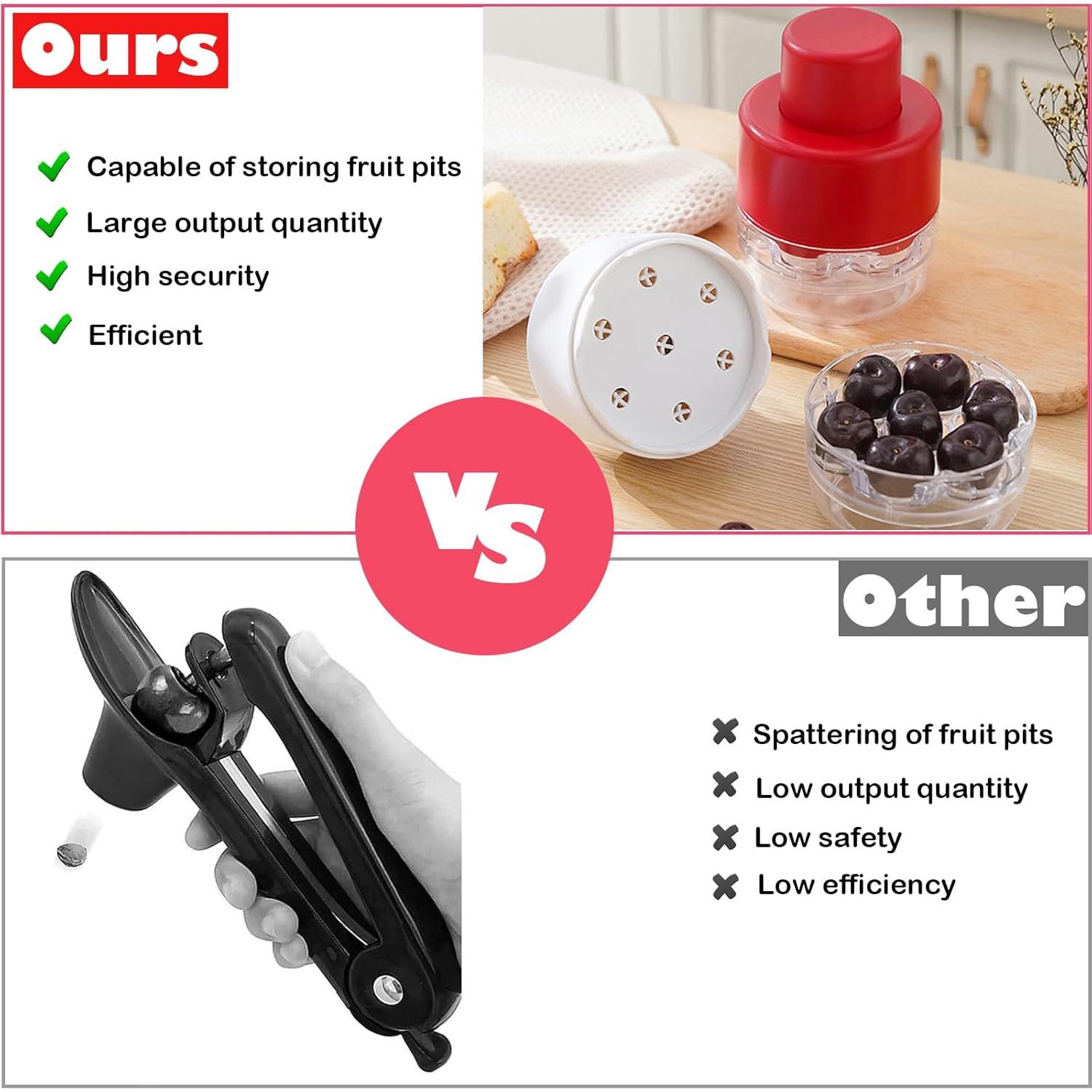 Deshuesadora de Cerezas UnisonPet Roja, 7 Huecos, Fácil Limpieza