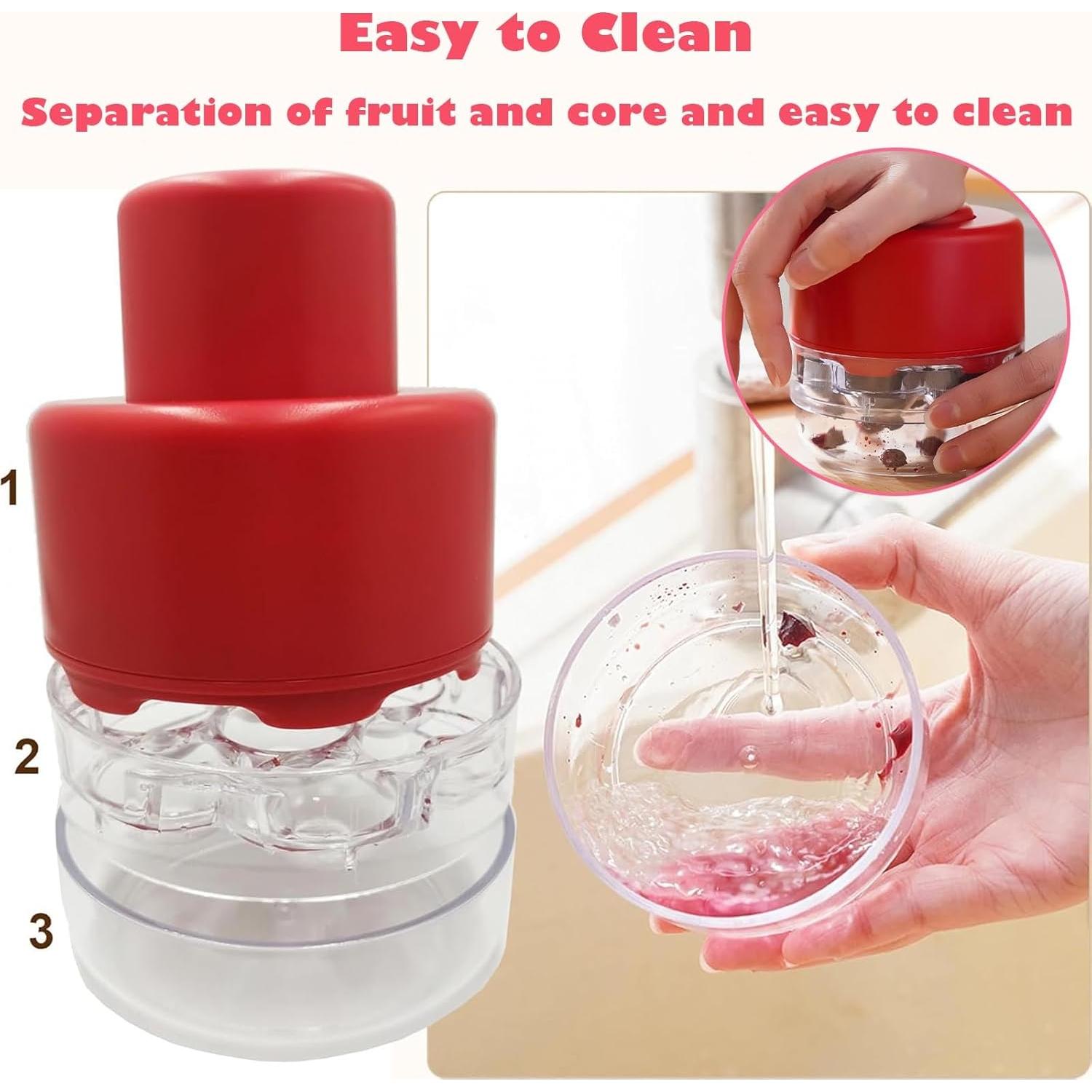 Deshuesadora de Cerezas UnisonPet Roja, 7 Huecos, Fácil Limpieza