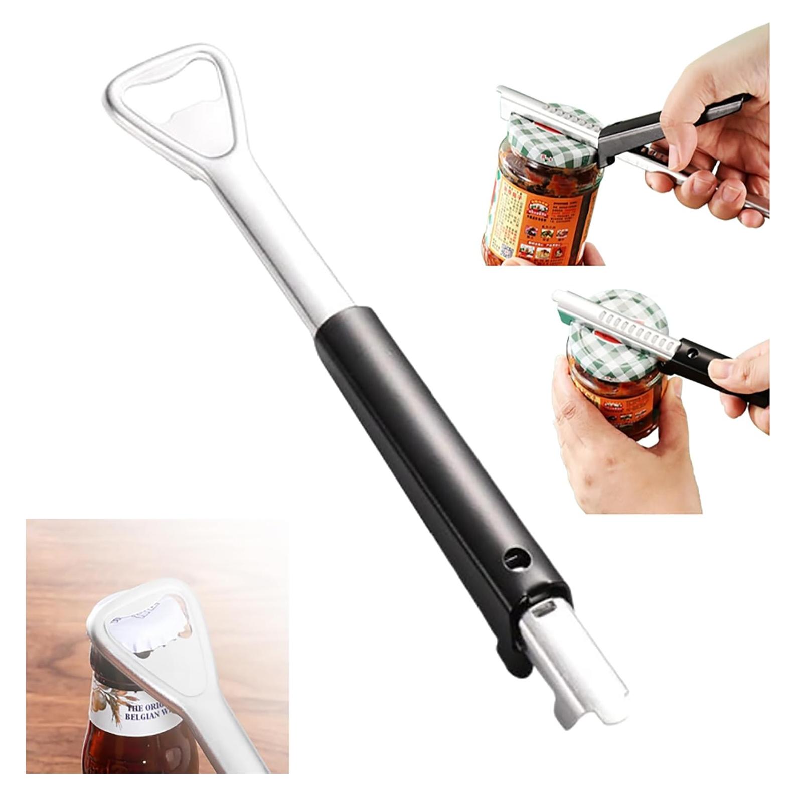 Abrebotellas y Abrefrascos Ajustable SENOY 2 en 1 Acero Inoxidable