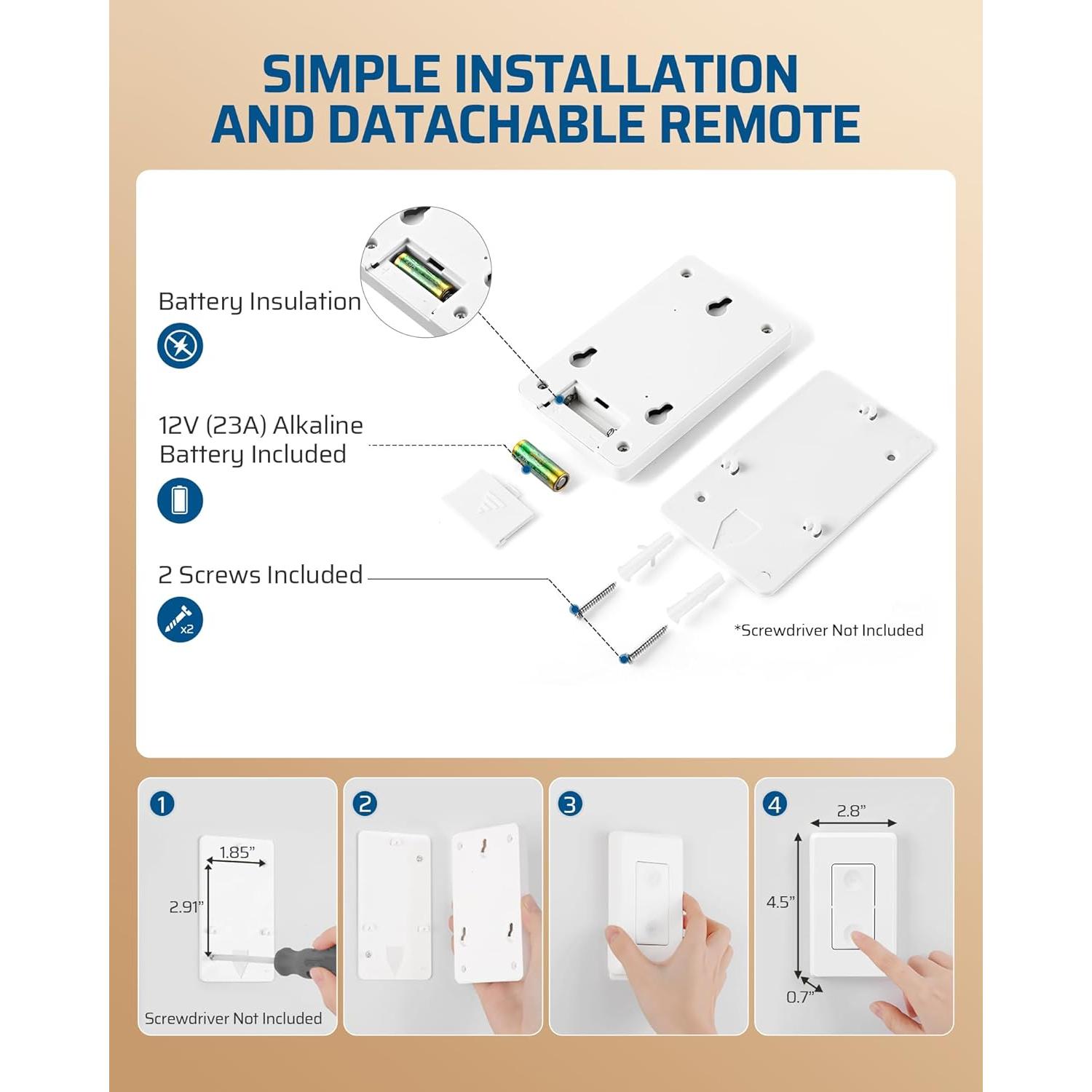 Interruptor de Luz Inalámbrico DEWENWILS con Control Remoto