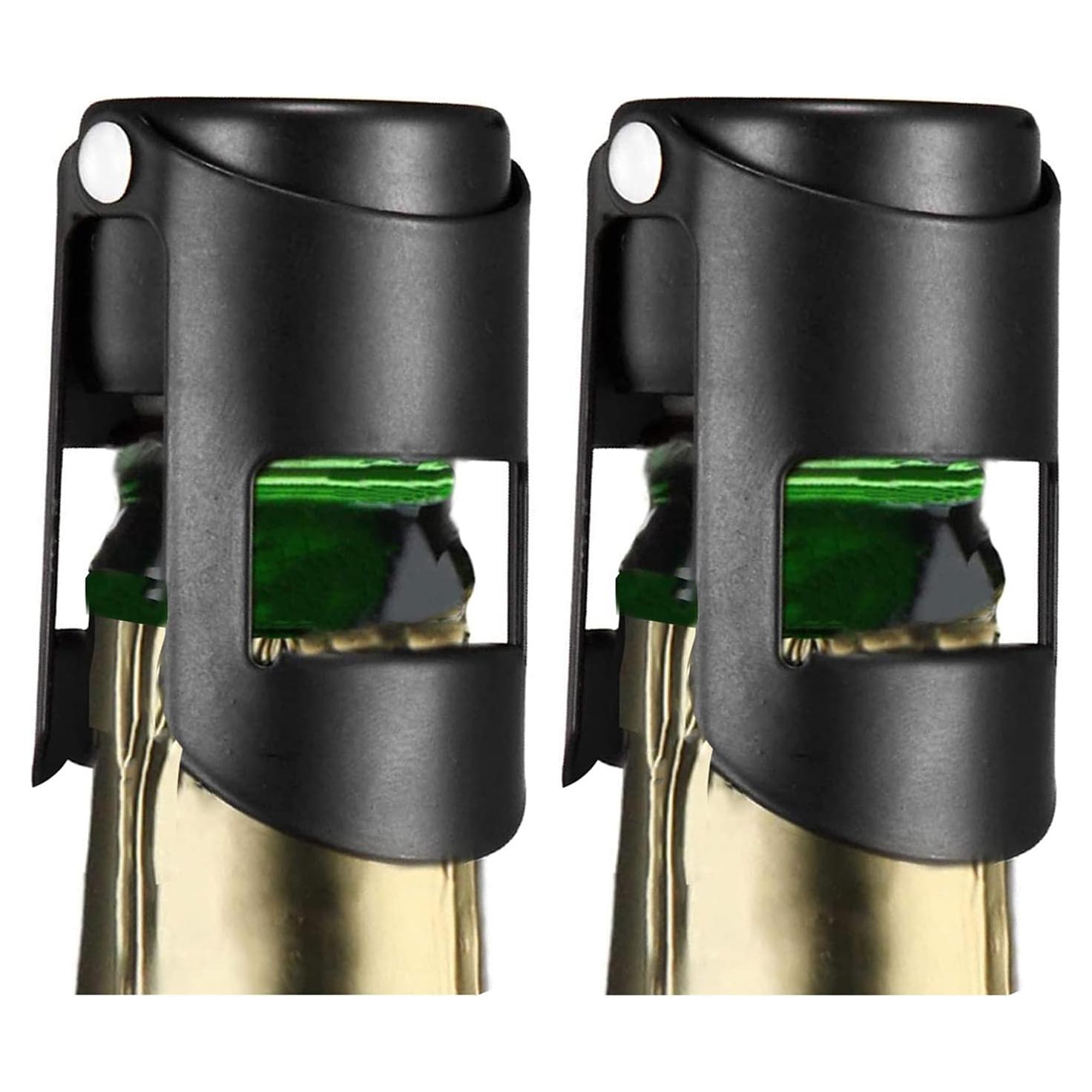 Tapones para Champagne HYZ 2Pack Acero Inoxidable Negro