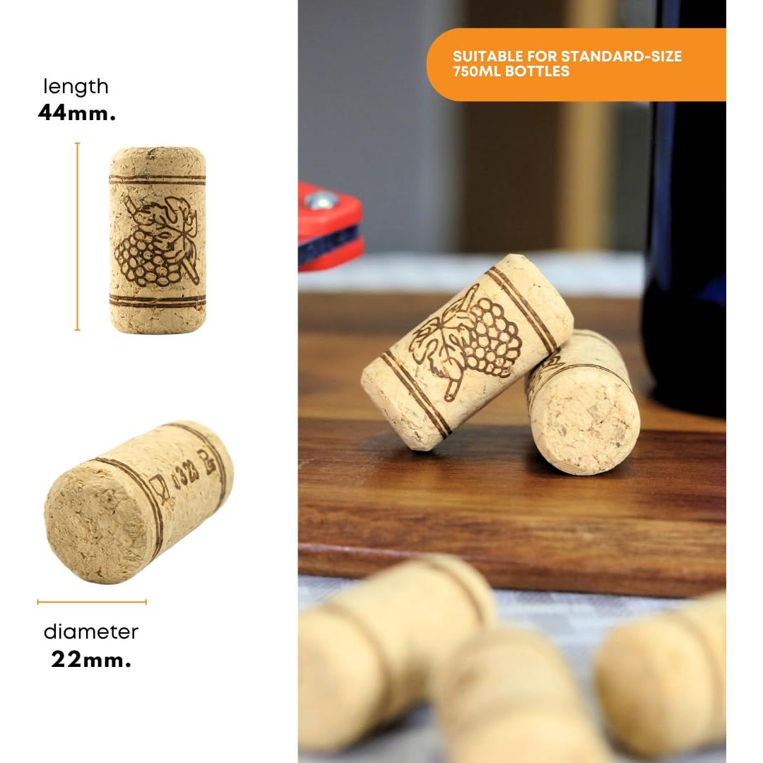 Bolsa de 100 Tapones de Corcho #8 FastRack para Vino Beige