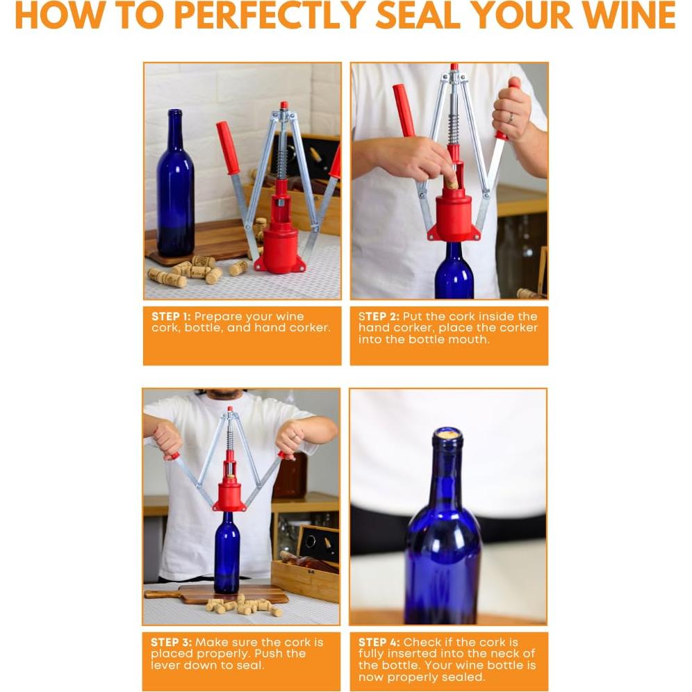 Bolsa de 100 Tapones de Corcho #8 FastRack para Vino Beige