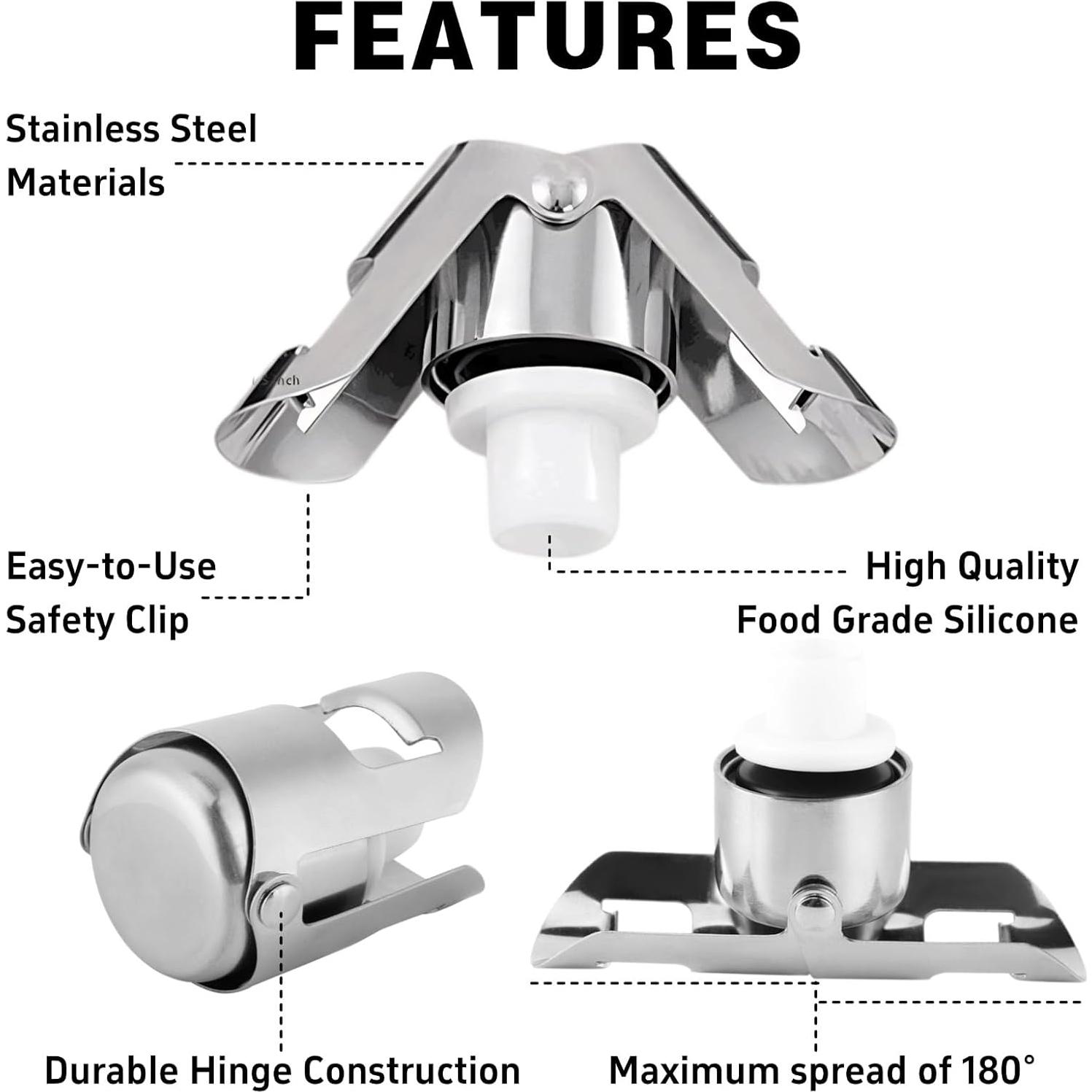 Tapones de Champagne BovcTrraann Acero Inoxidable 2Pack