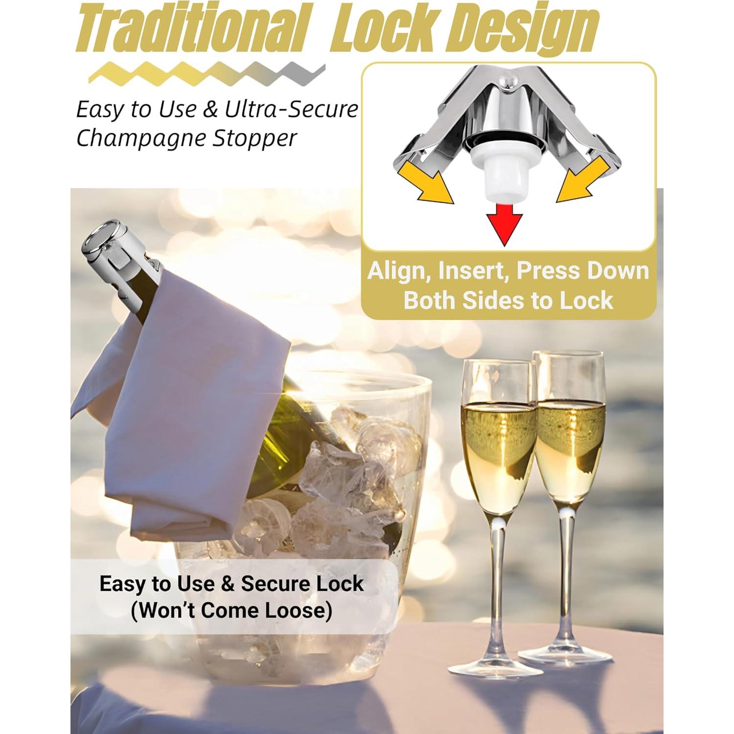 Tapones de Champagne BovcTrraann Acero Inoxidable 2Pack