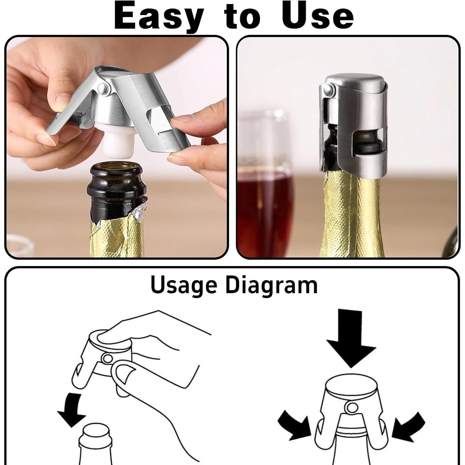 Tapones de Champagne BovcTrraann Acero Inoxidable 2Pack