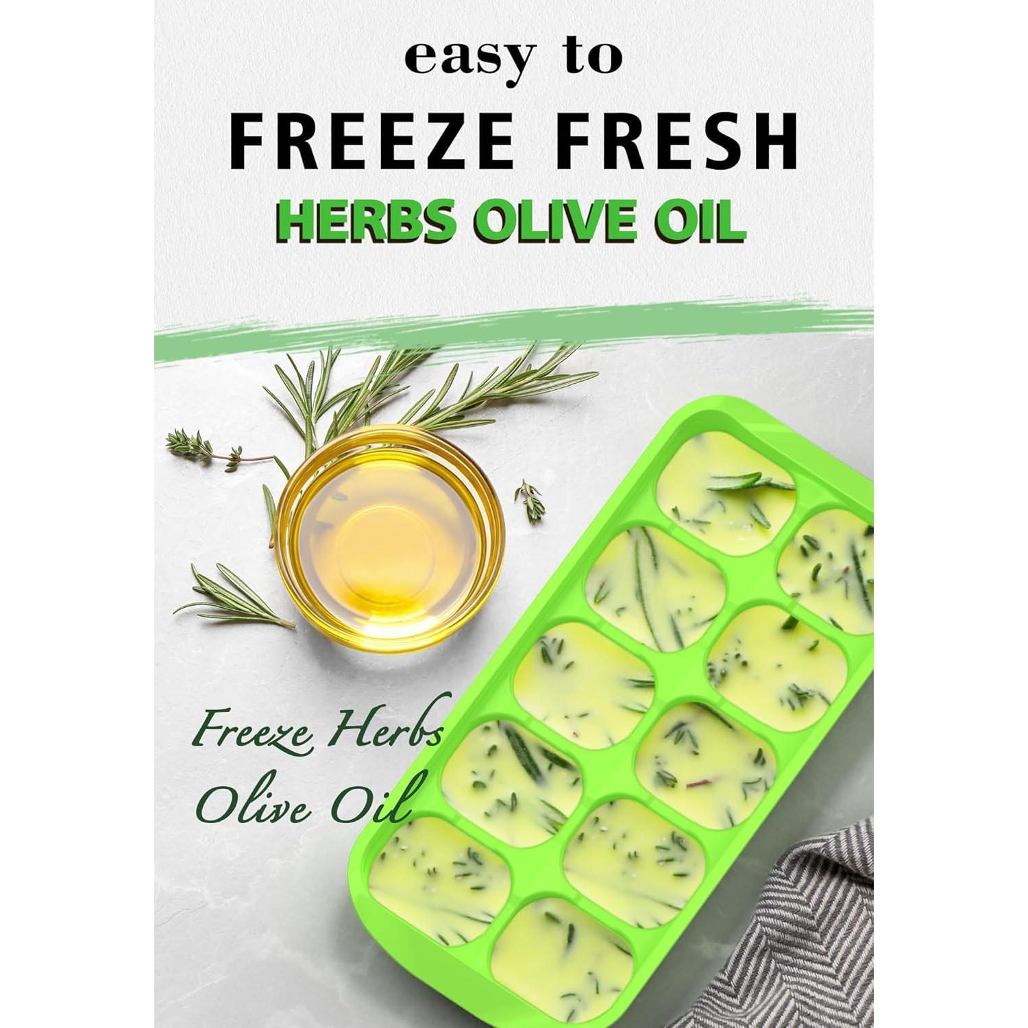 Bandeja de Hielo DOQAUS con Tapa y Contenedor - 4 Piezas