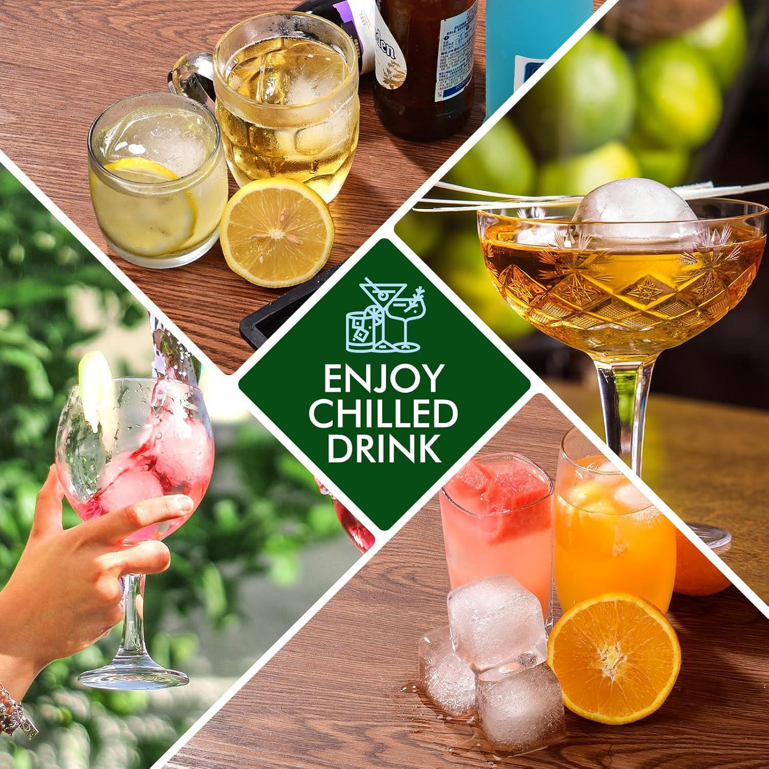 Bandeja de Hielo SLGOL con Tapa - 2 Moldes Silicona 6 Cubos