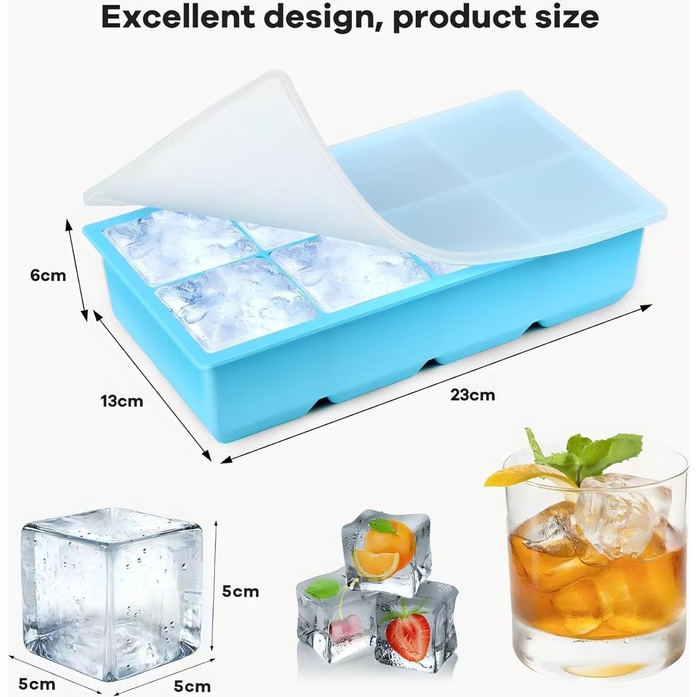 Bandejas de Hielo de Silicona Xfbaozxy 2 Paquetes 8 Rejillas