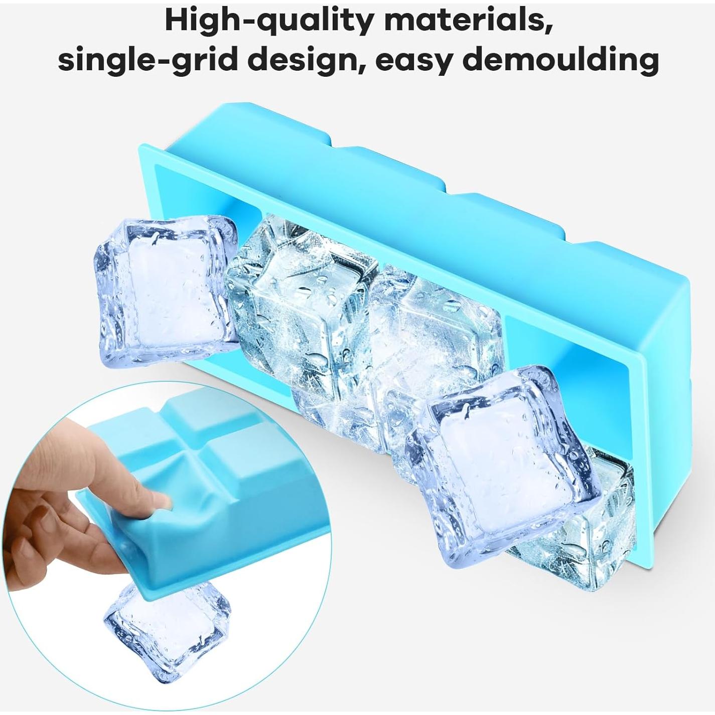 Bandejas de Hielo de Silicona Xfbaozxy 2 Paquetes 8 Rejillas