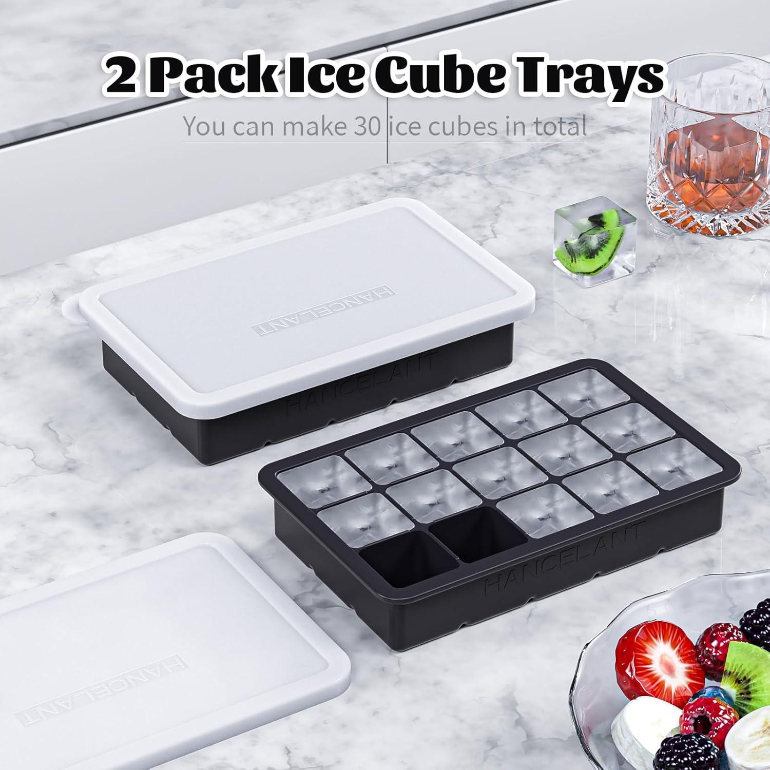 Bandejas de Hielo de Silicona HANCELANT 2 Piezas 19x12cm