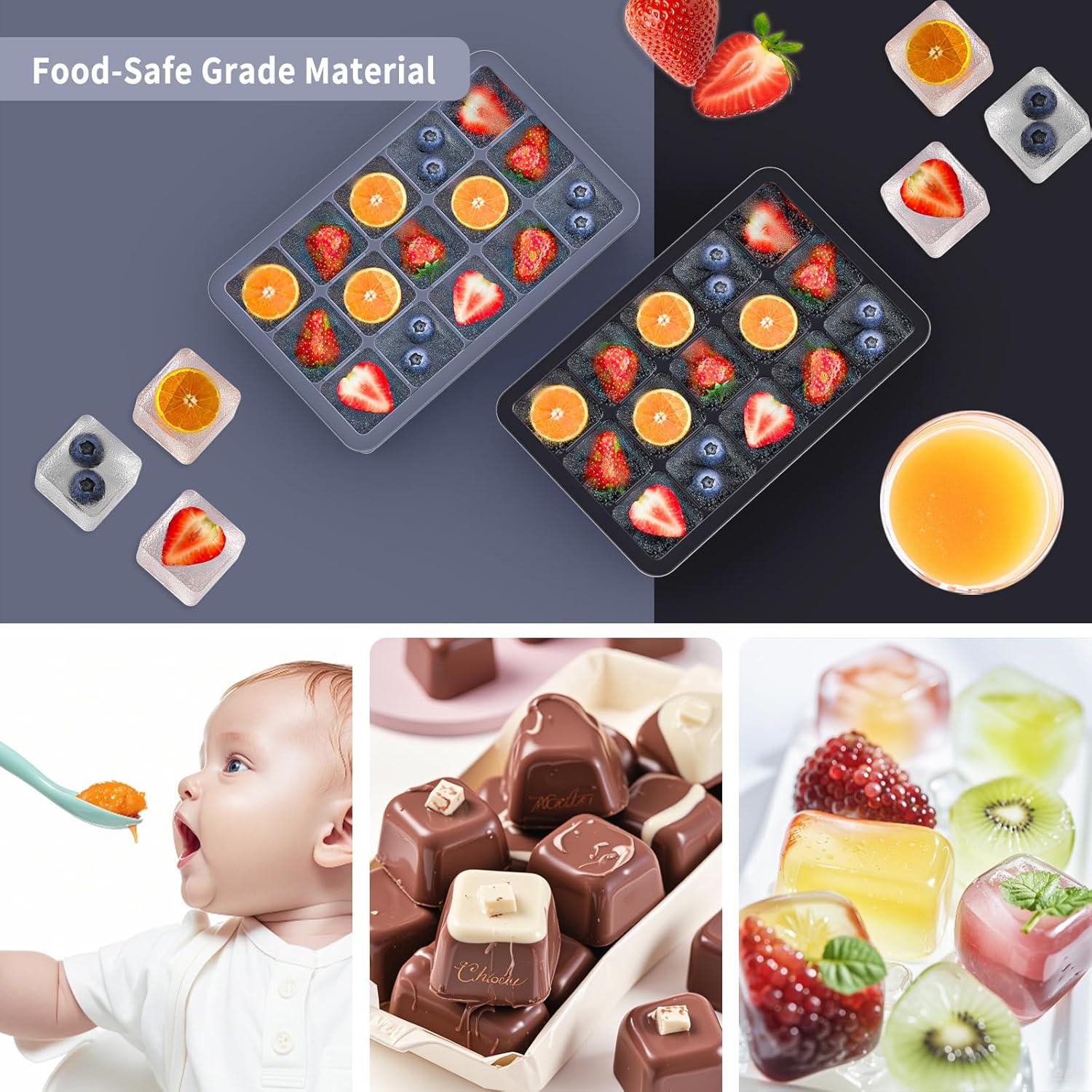 Bandejas de Hielo de Silicona HANCELANT 2 Piezas 19x12cm