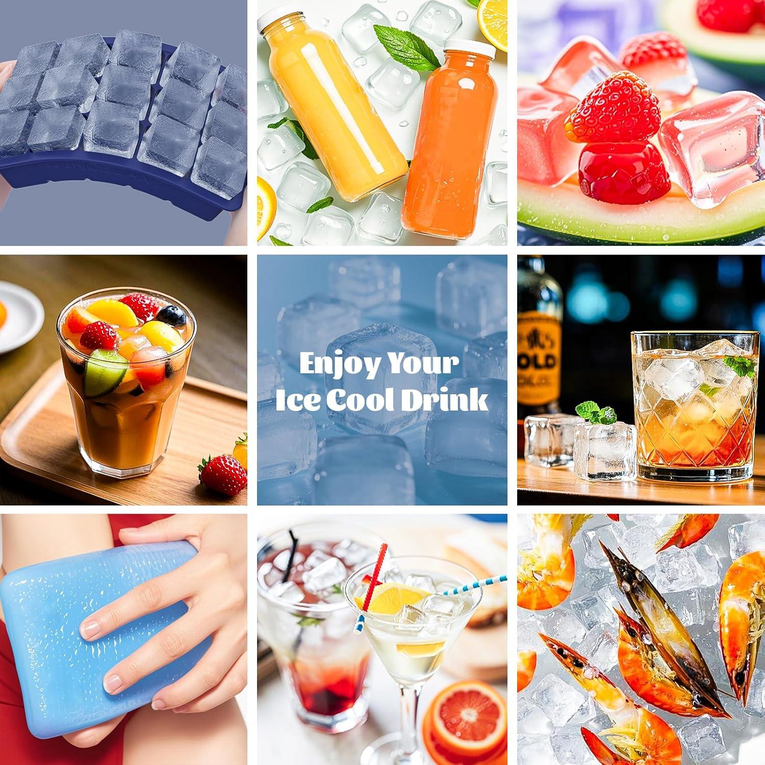 Bandejas de Hielo de Silicona HANCELANT 2 Piezas 19x12cm