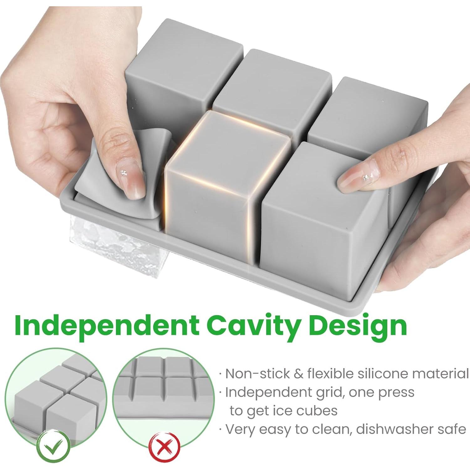 Bandeja de Hielo de Silicona wxhaoa 2 Piezas 5 cm Cuadrada