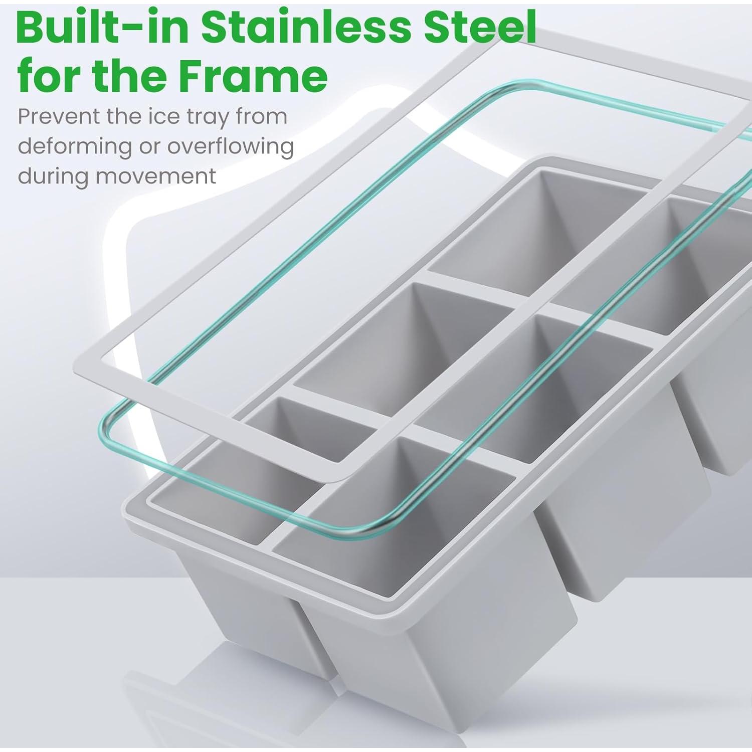 Bandeja de Hielo de Silicona wxhaoa 2 Piezas 5 cm Cuadrada