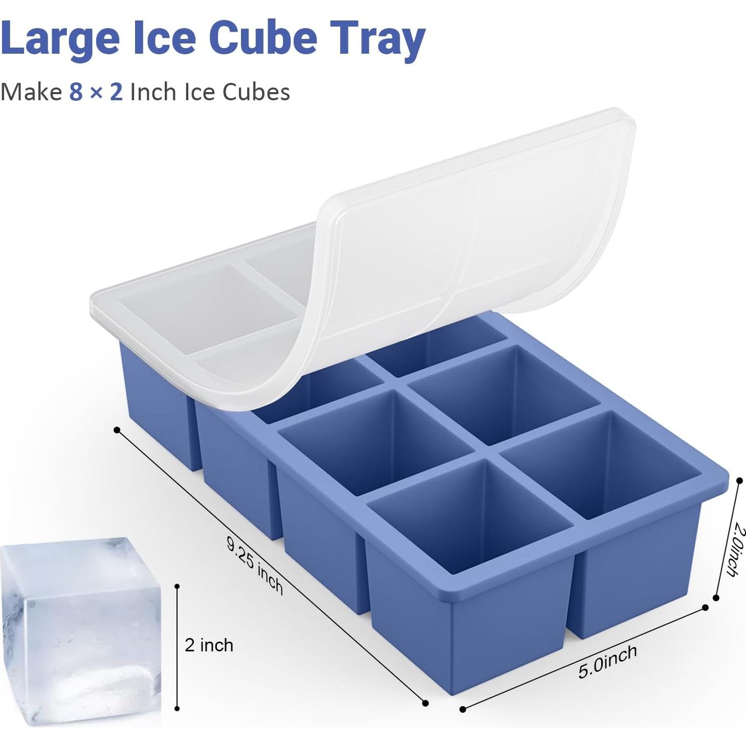 Bandeja de Hielo Grande GGOW de Silicona Cuadrada 23.4x12.4cm