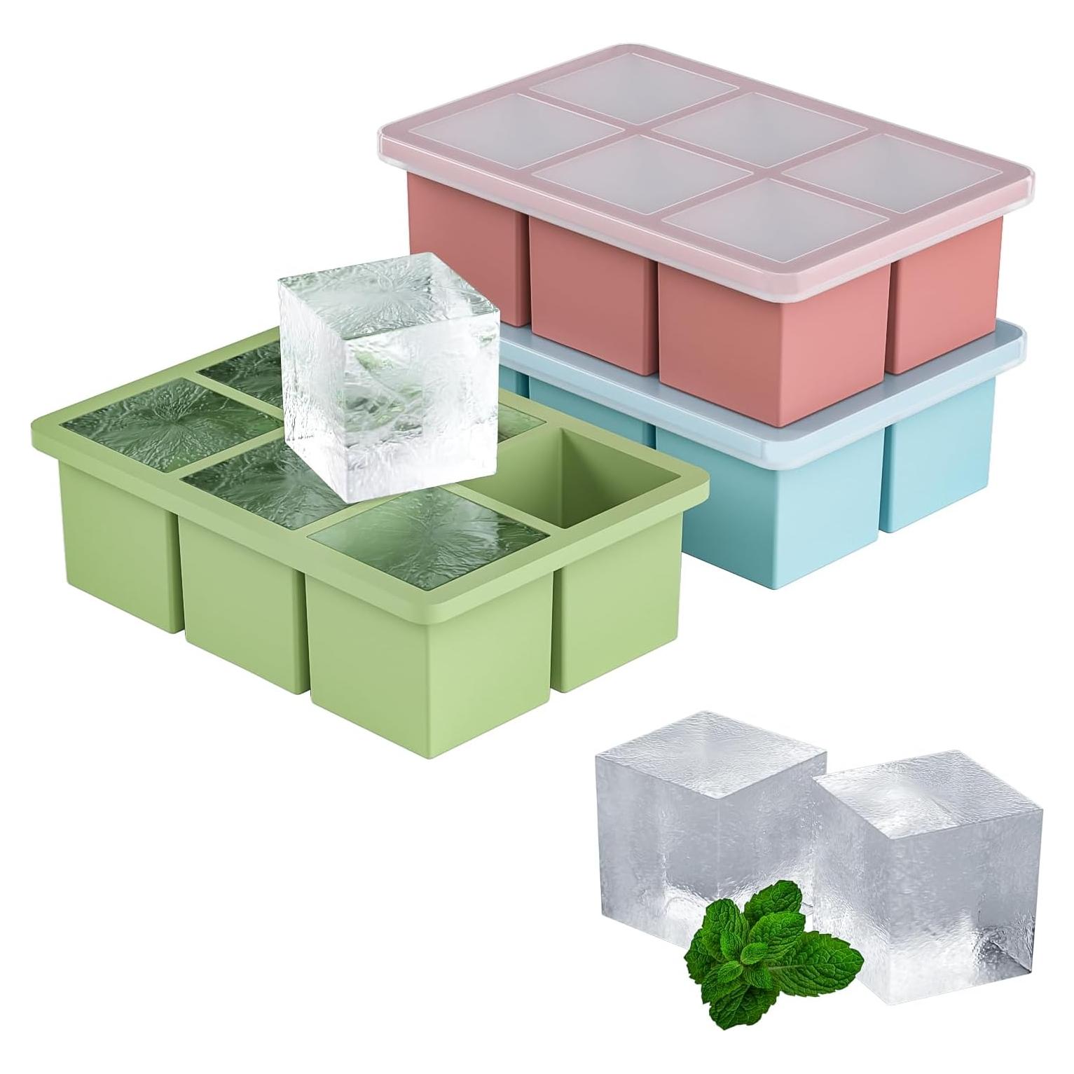 Bandeja de Hielo de Silicona HANCELANT 3 Pack con Tapa 5.08 cm