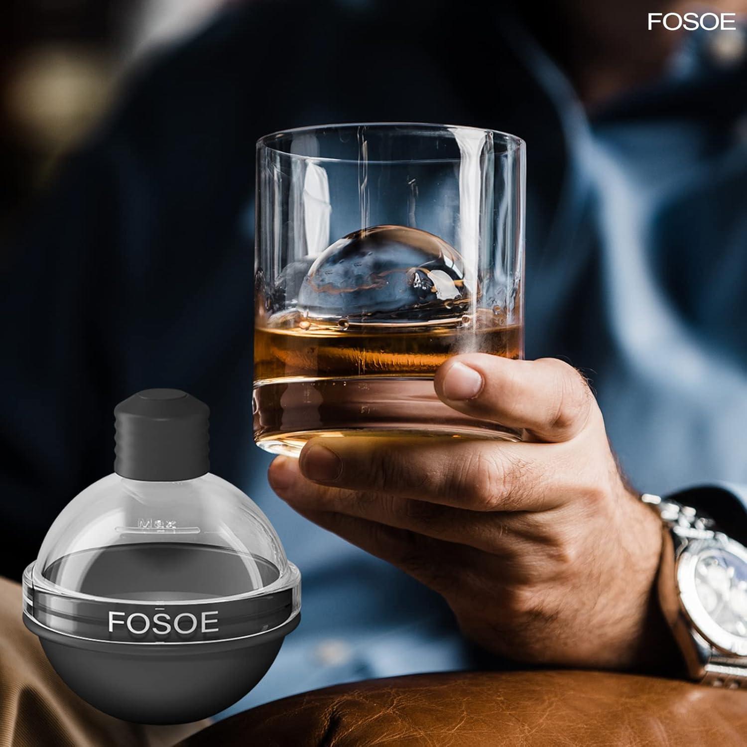 Moldes de Hielo Redondos FOSOE - Set de 4 Silicona 6.35 cm