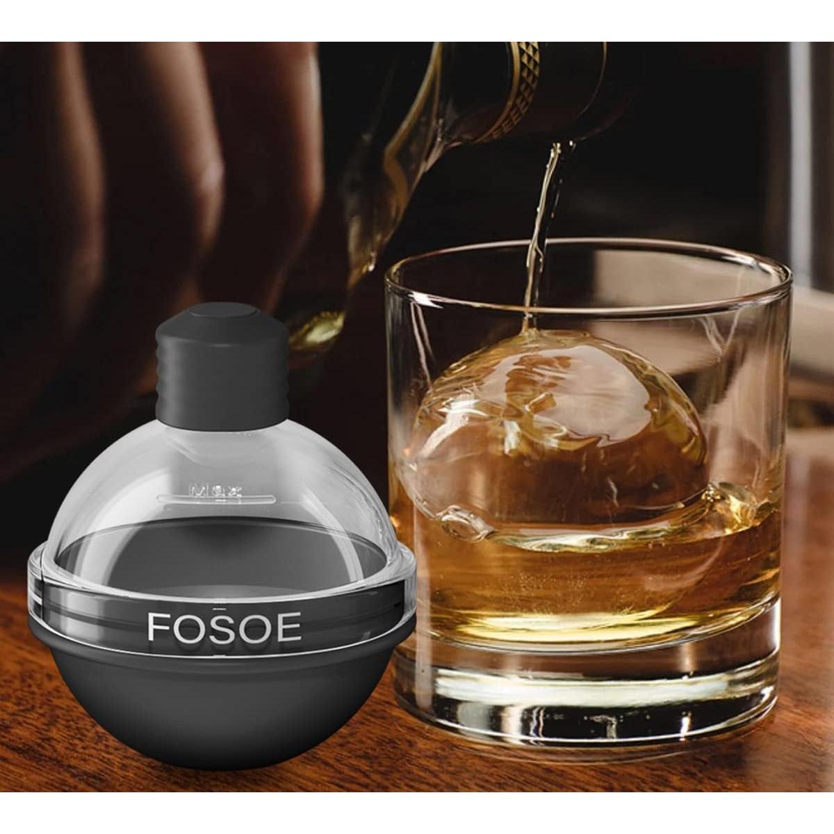 Moldes de Hielo Redondos FOSOE - Set de 4 Silicona 6.35 cm