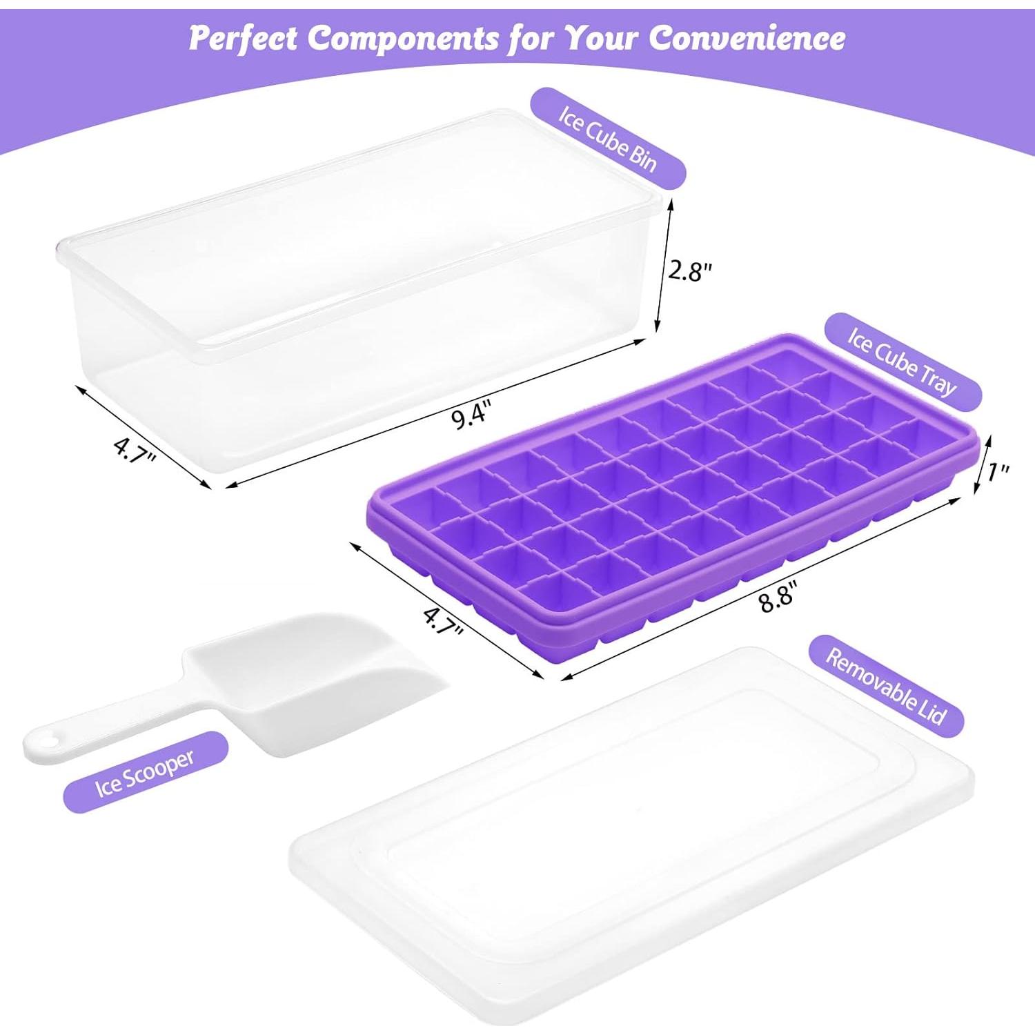 Bandeja de Hielo de Silicona CZWL&HG 36 Cubos con Tapa