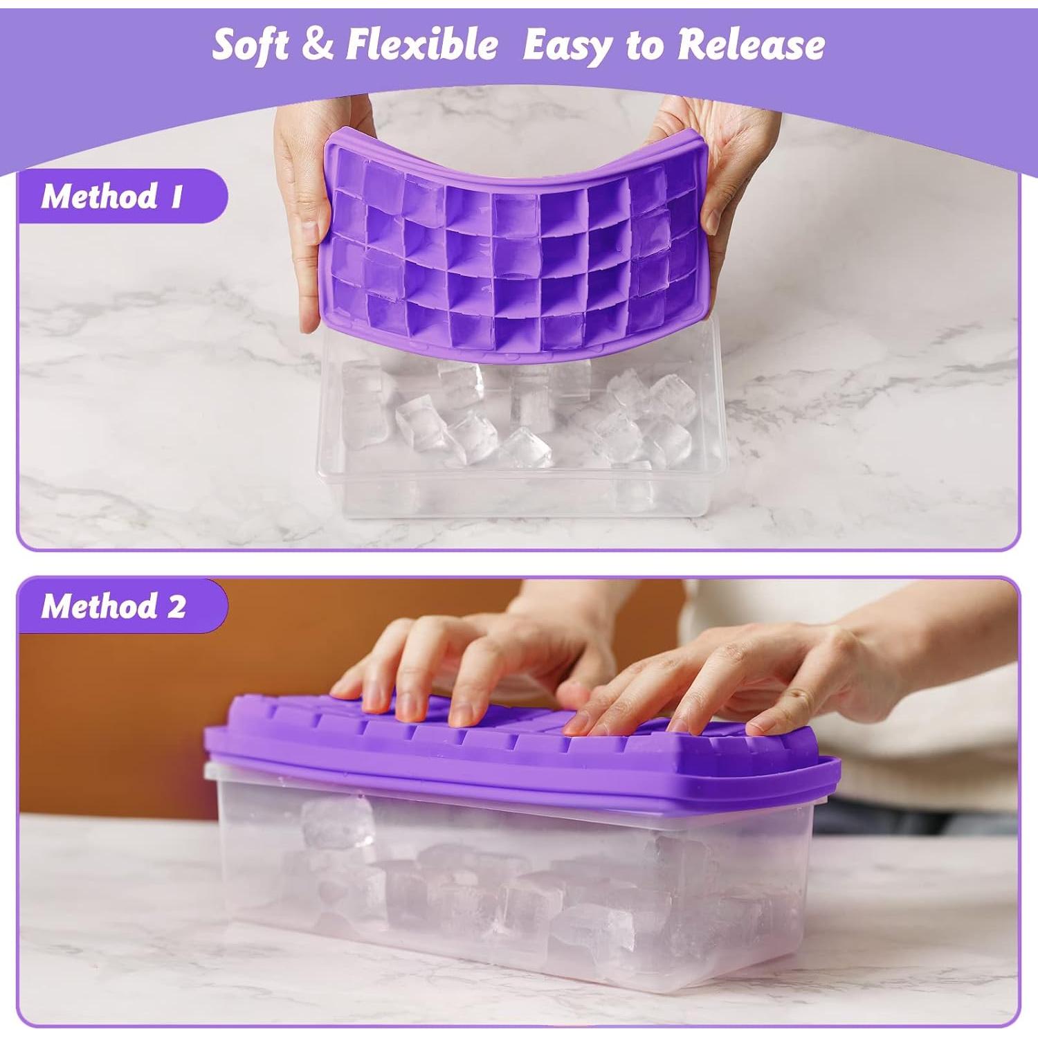 Bandeja de Hielo de Silicona CZWL&HG 36 Cubos con Tapa