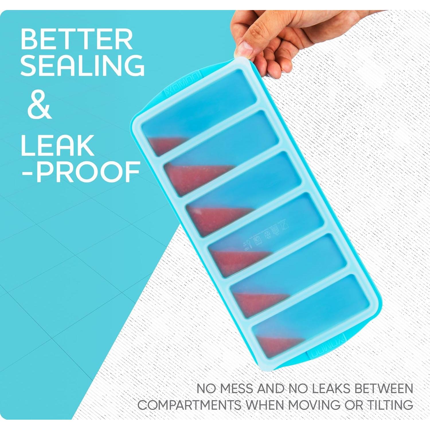 Bandeja de silicona Xomoo 6 rejillas 1/2 taza con tapa