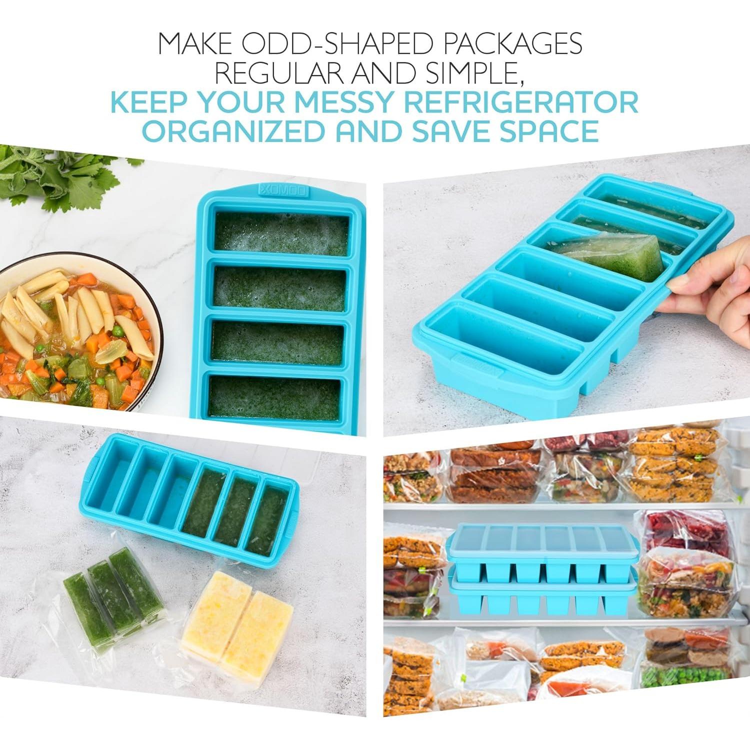 Bandeja de silicona Xomoo 6 rejillas 1/2 taza con tapa