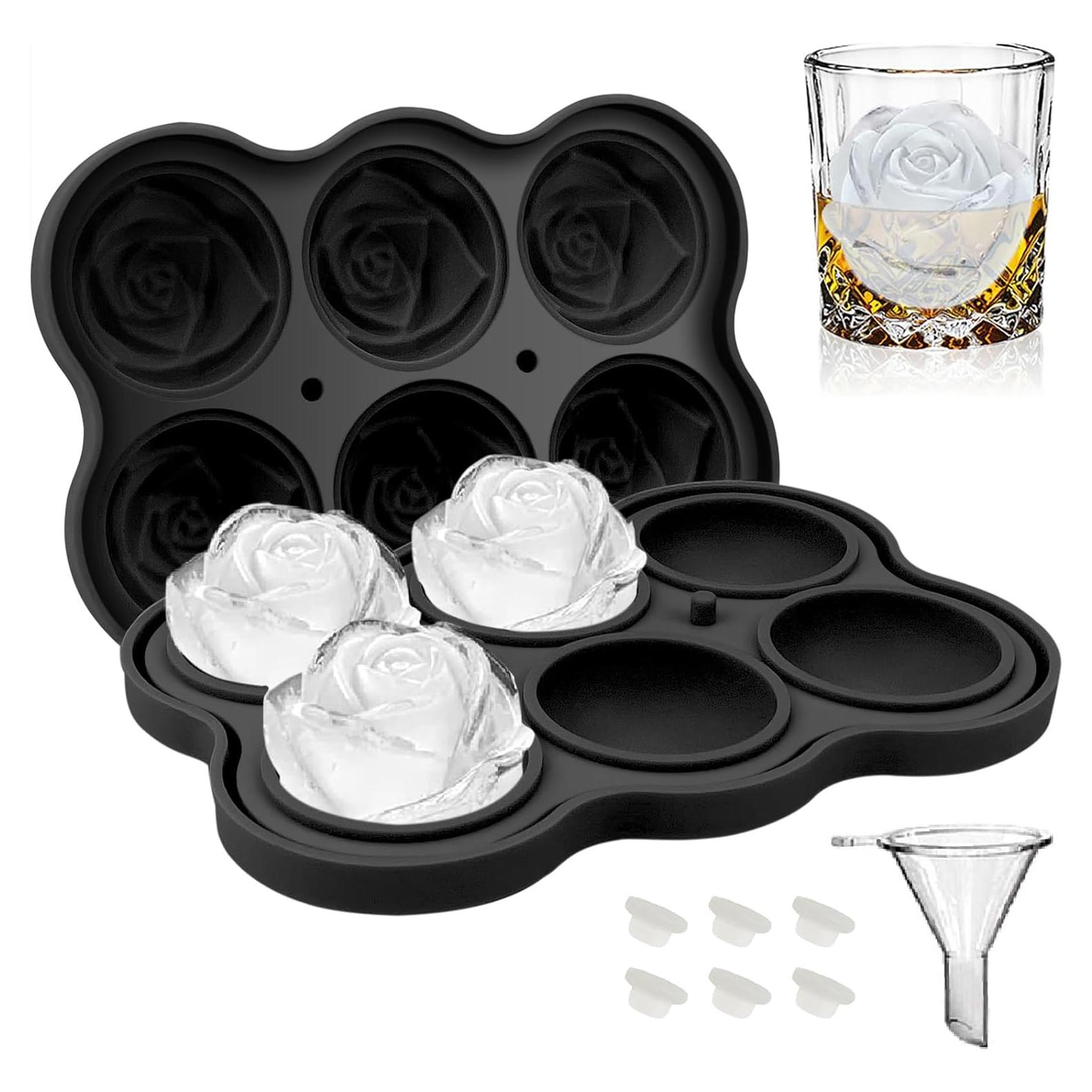 Bandeja de Hielo en Forma de Rosa CAMKYDE 6 Cavidades 2 Pulgadas