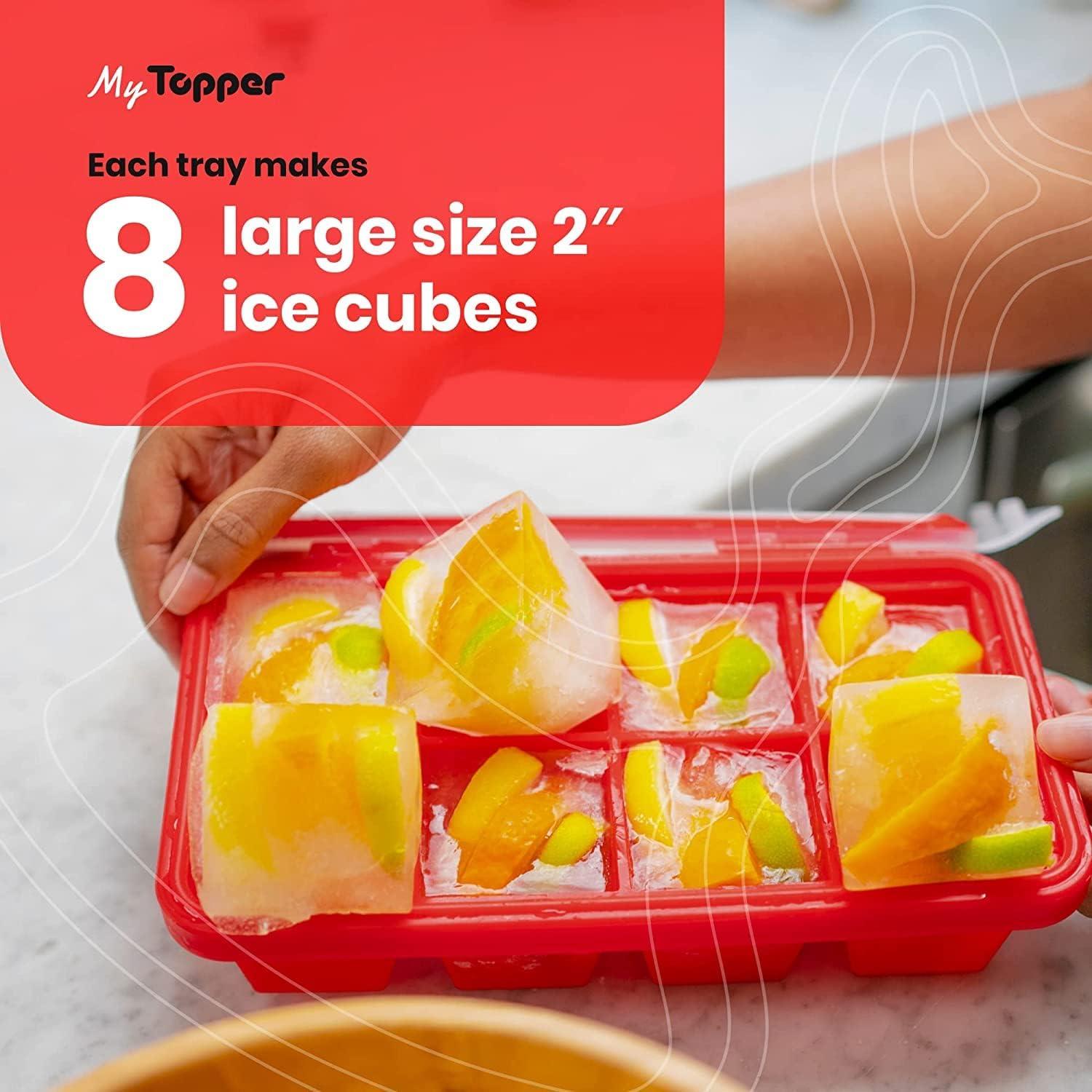 Bandeja de Hielo XL myTopper con 2 Tapas, 14 Cubos, Silicona
