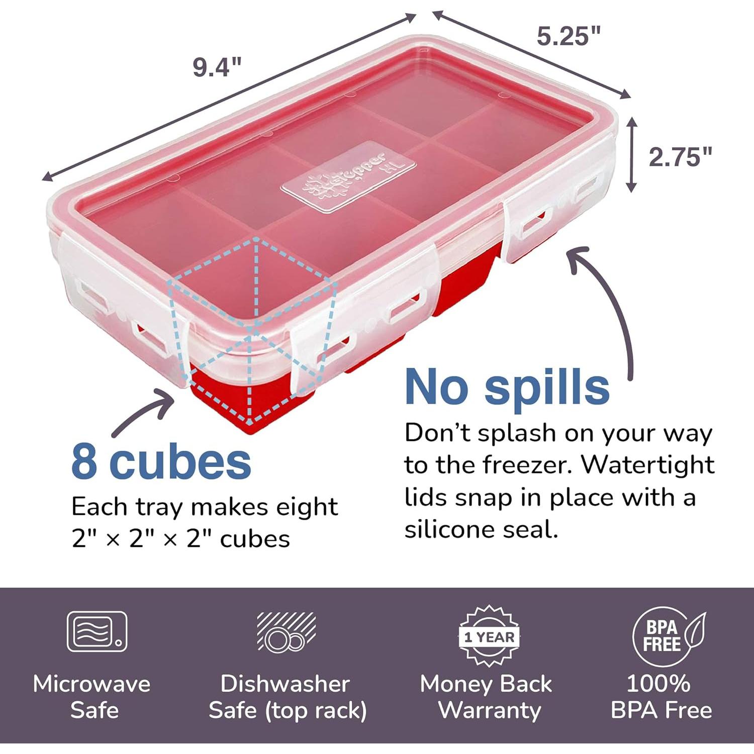 Bandeja de Hielo XL myTopper con 2 Tapas, 14 Cubos, Silicona