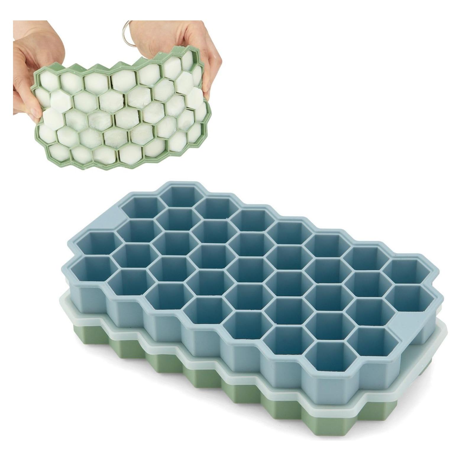 Paquete de 2 bandejas de hielo de silicona Emptycolor 37 cubos