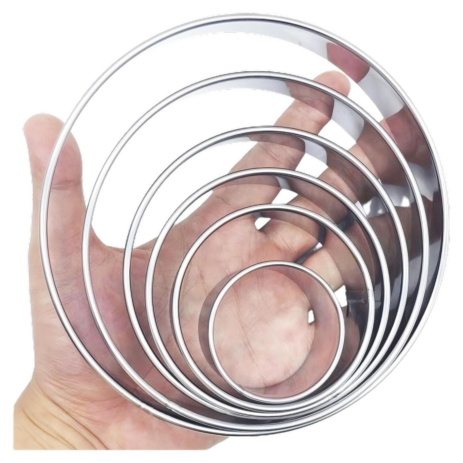 Juego de Cortadores de Galletas Redondos Doczen 6 Piezas Acero Inoxidable