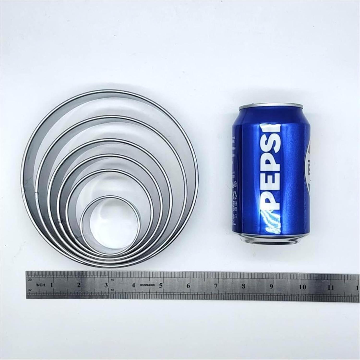 Juego de Cortadores de Galletas Redondos Doczen 6 Piezas Acero Inoxidable