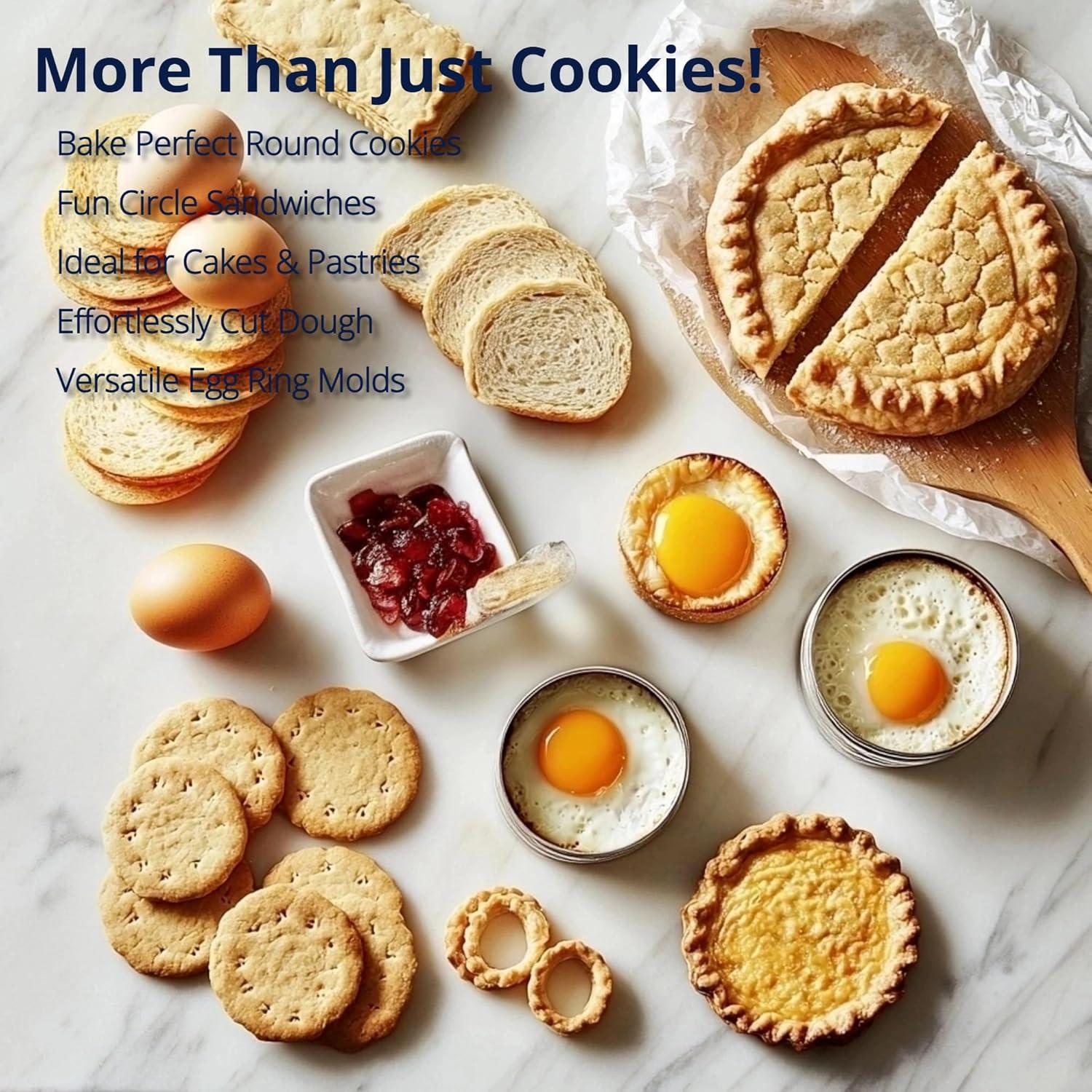 Juego de Cortadores de Galletas Redondos Doczen 6 Piezas Acero Inoxidable