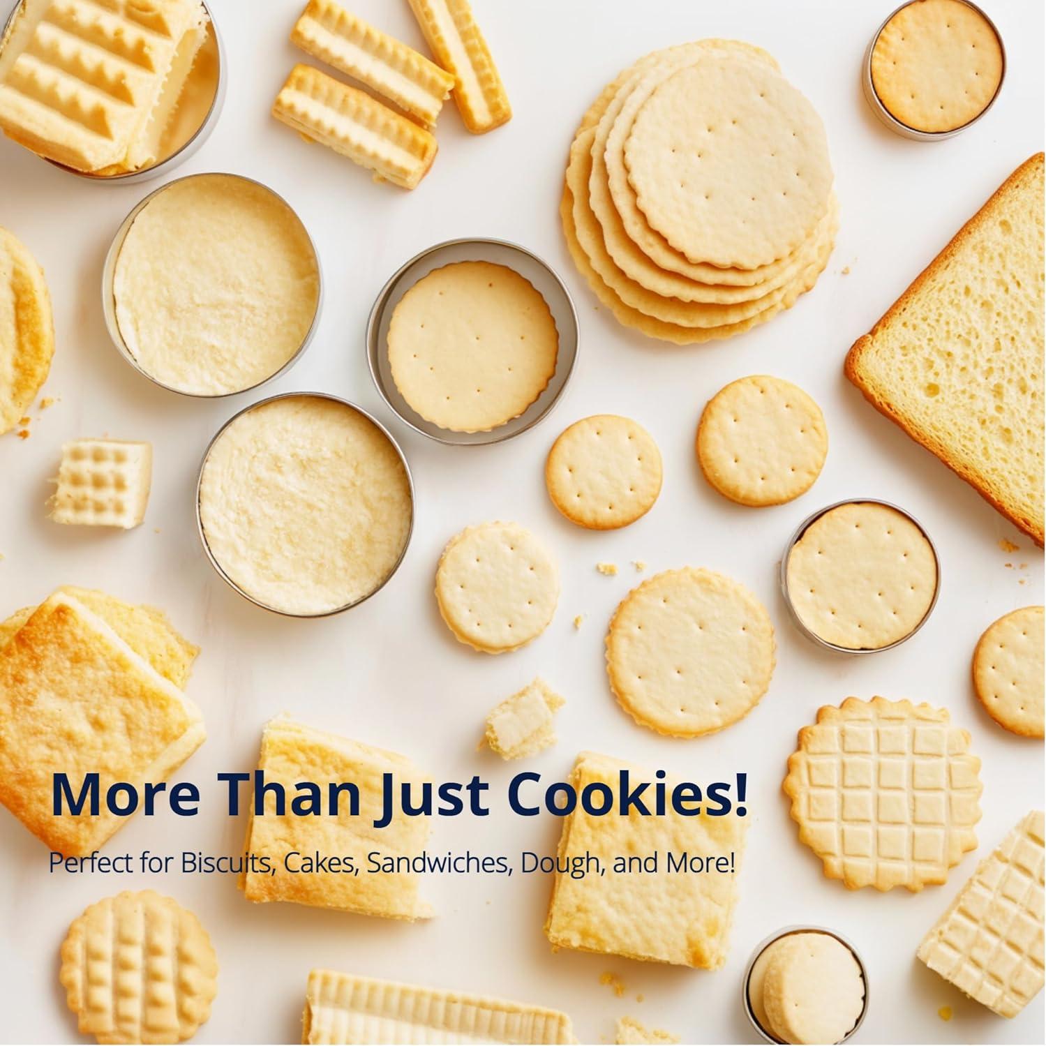 Juego de Cortadores de Galletas Redondos Doczen 6 Piezas Acero Inoxidable