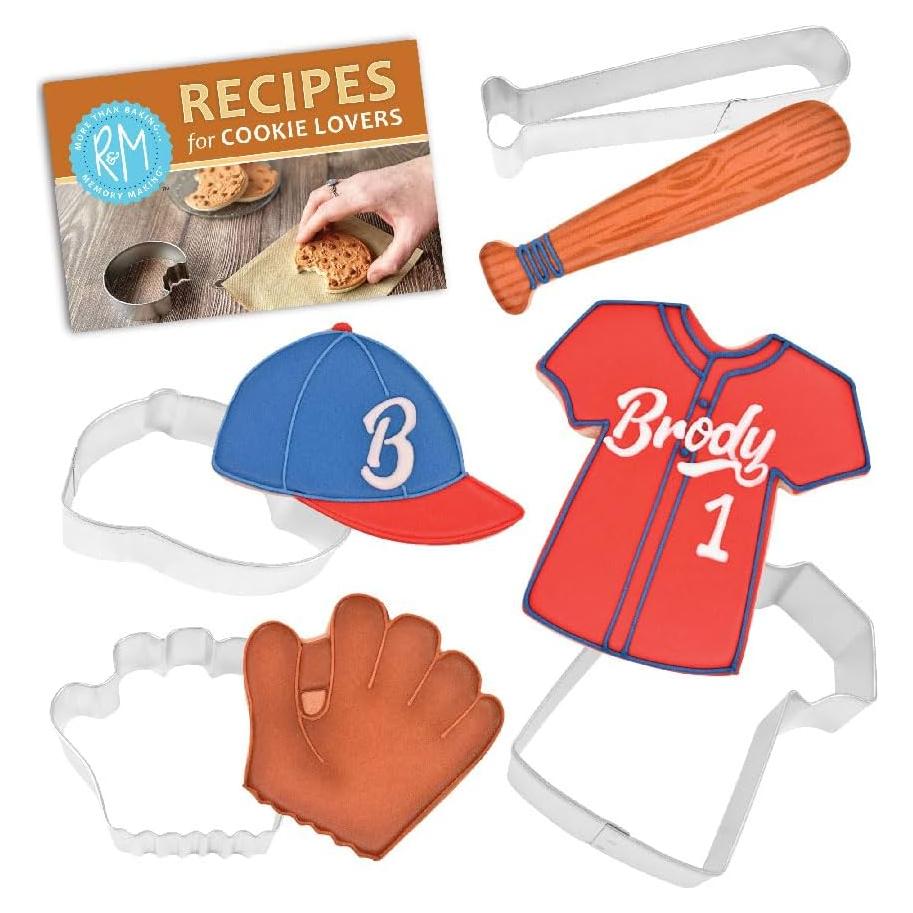 Juego de Cortadores de Galletas R&M Béisbol 4 Piezas Plata