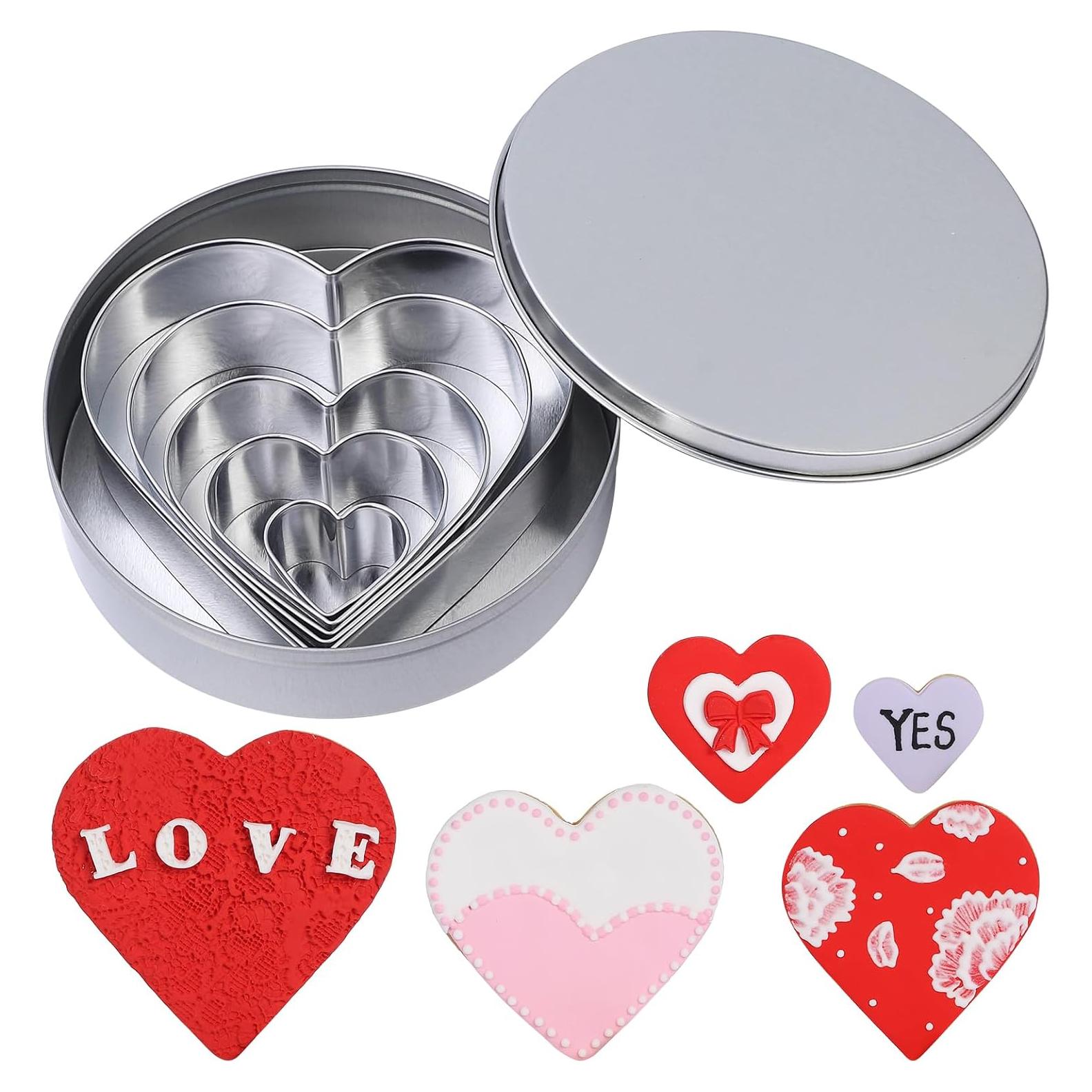 Juego de Cortadores de Galletas Corazón BakingWorld - 5 Piezas