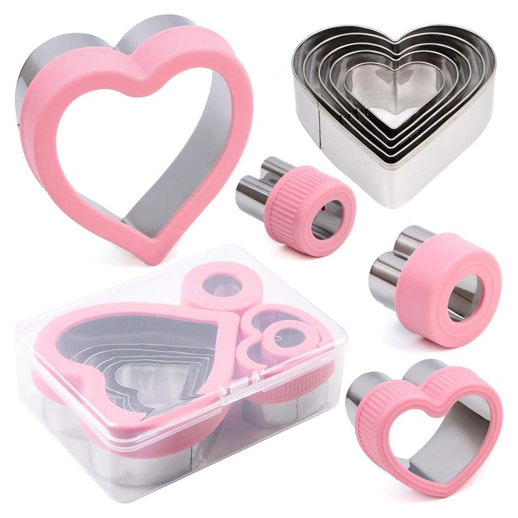 Juego de Cortadores de Galletas Corazón BakingWorld, 9 Piezas