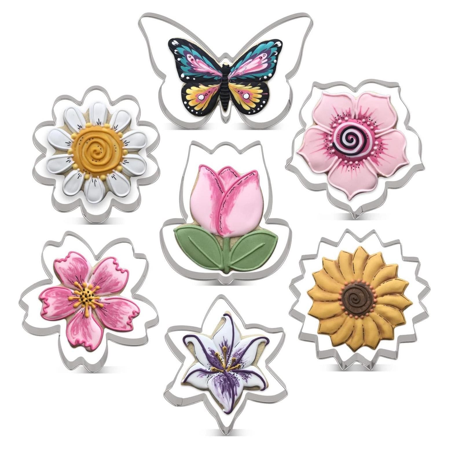 Juego de Cortadores de Galletas LILIAO - 7 Piezas Flores