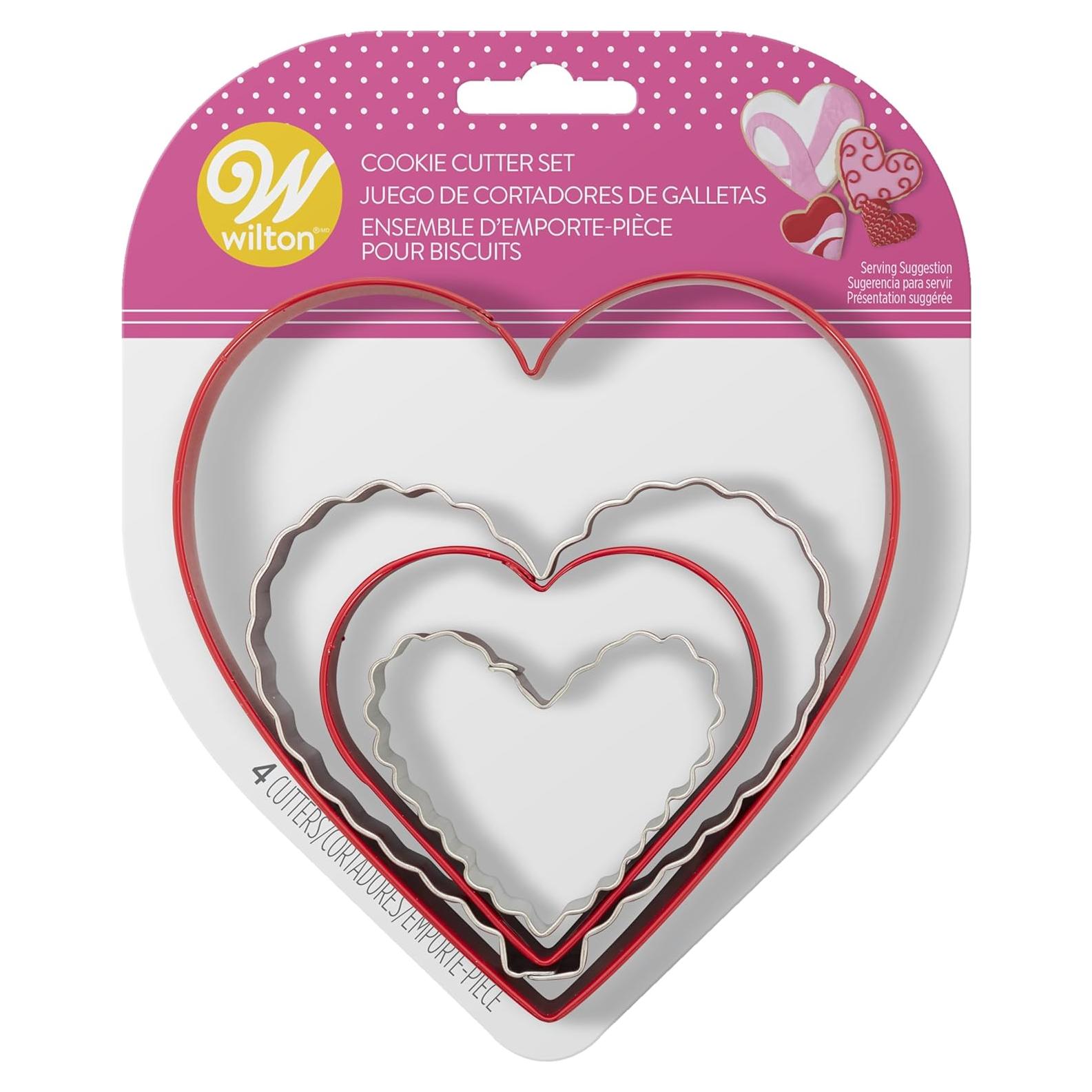 Juego de Cortadores de Galletas Corazón Wilton 4 Piezas
