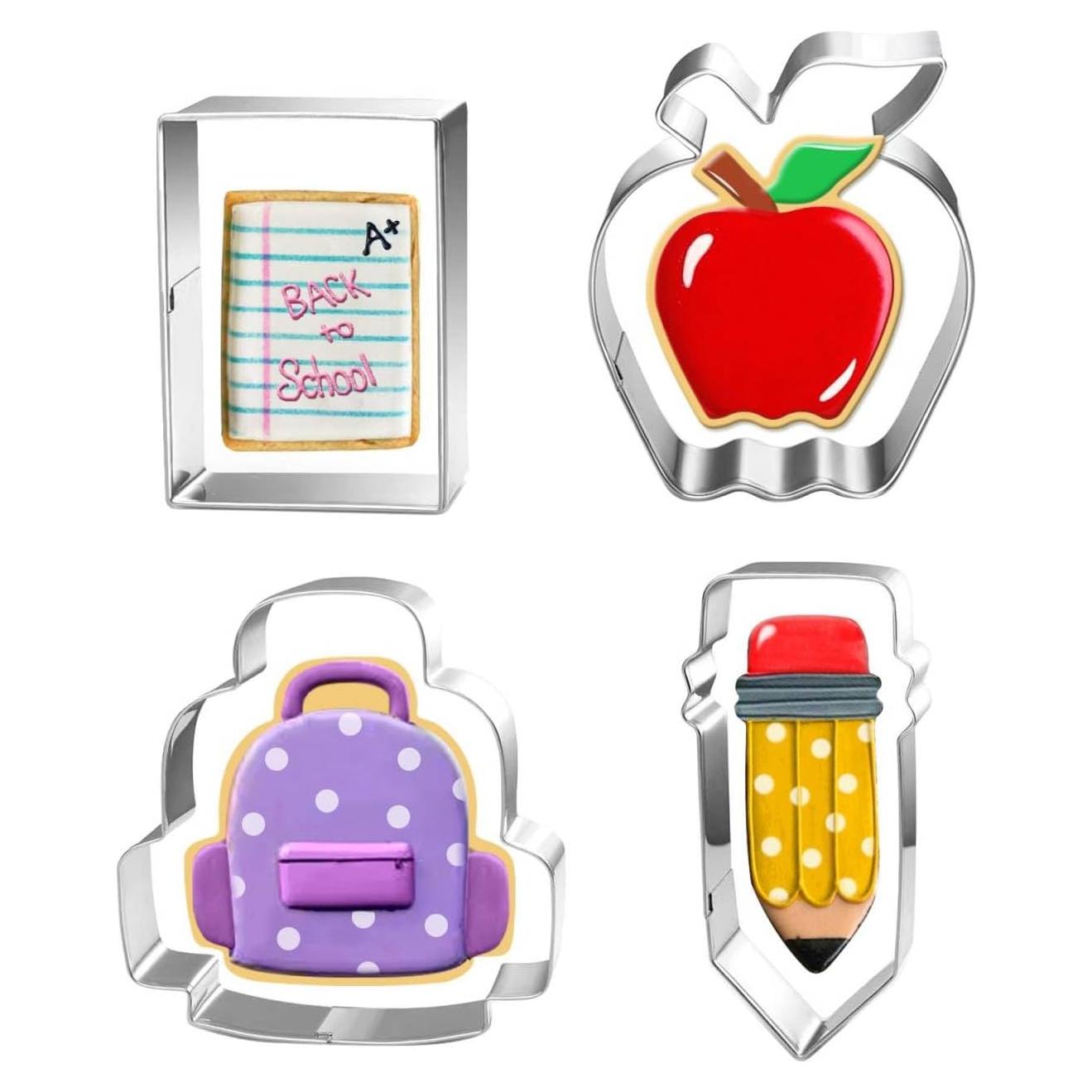 Juego de Cortadores de Galletas LUBTOSMN - Regreso a Clases - 4 Piezas