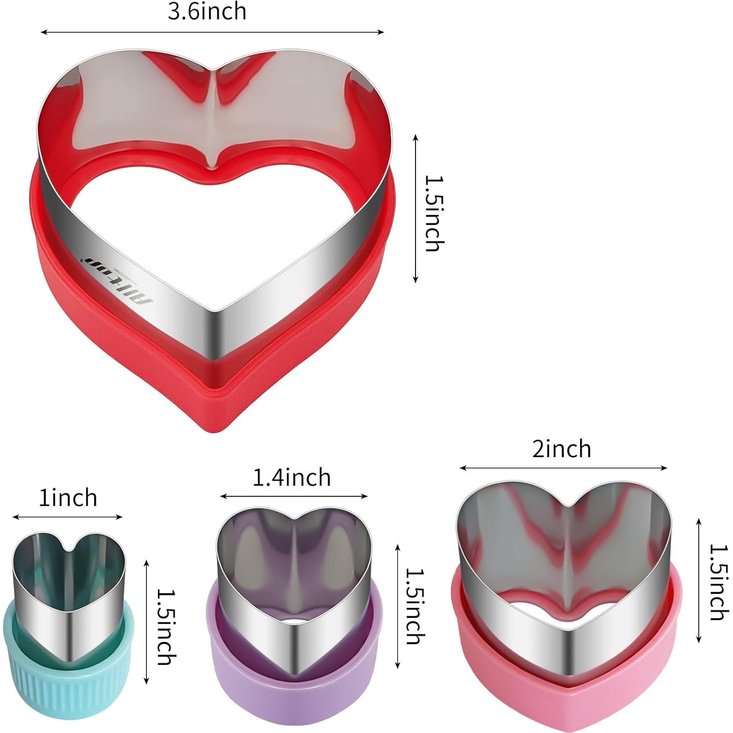 Cortadores de Galletas Corazón ALLTOP - 4 Tamaños Acero Inoxidable