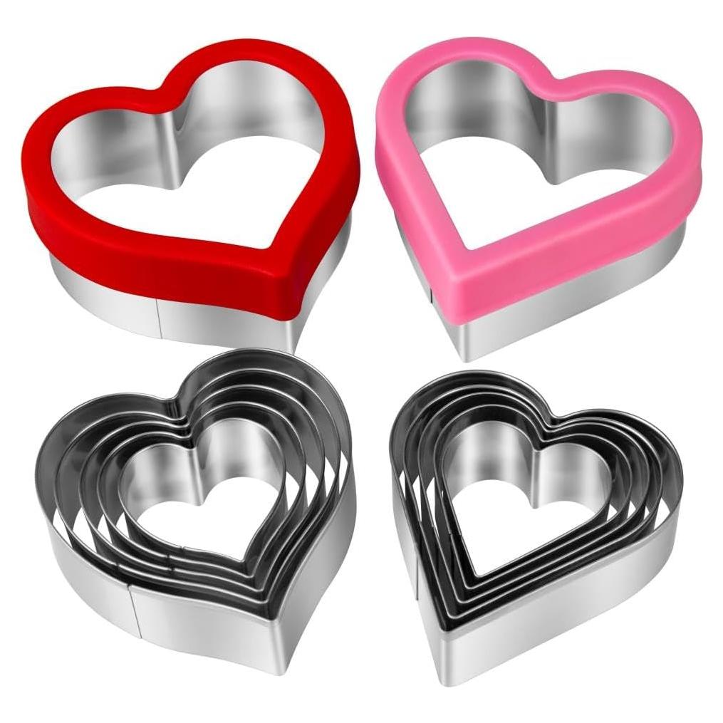 Juego de Cortadores de Galletas Corazón BYkooc 12 Piezas Acero Inoxidable