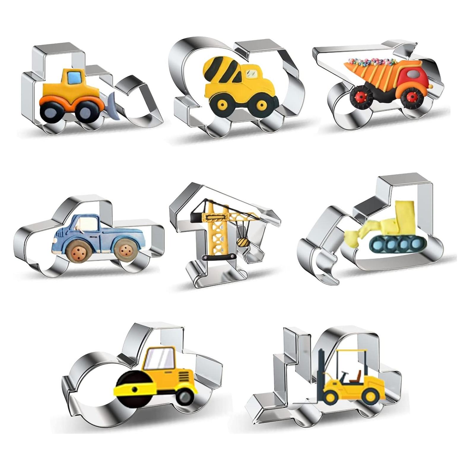 Juego de Cortadores de Galletas Vehículos de Construcción Xzhloym - 8 Piezas