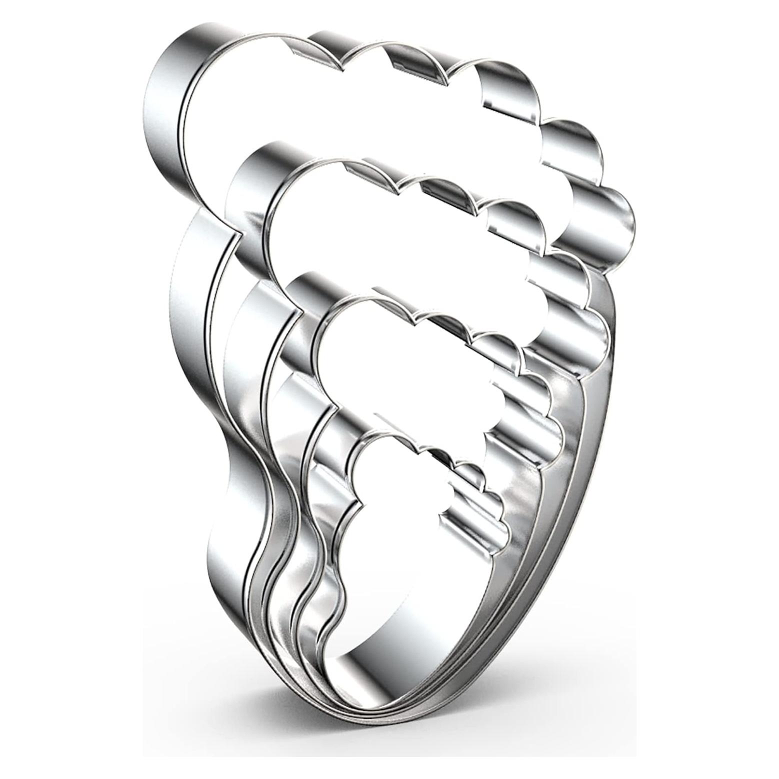 Set de Cortadores de Galletas Huella QAAQS - 4 Piezas Acero Inoxidable