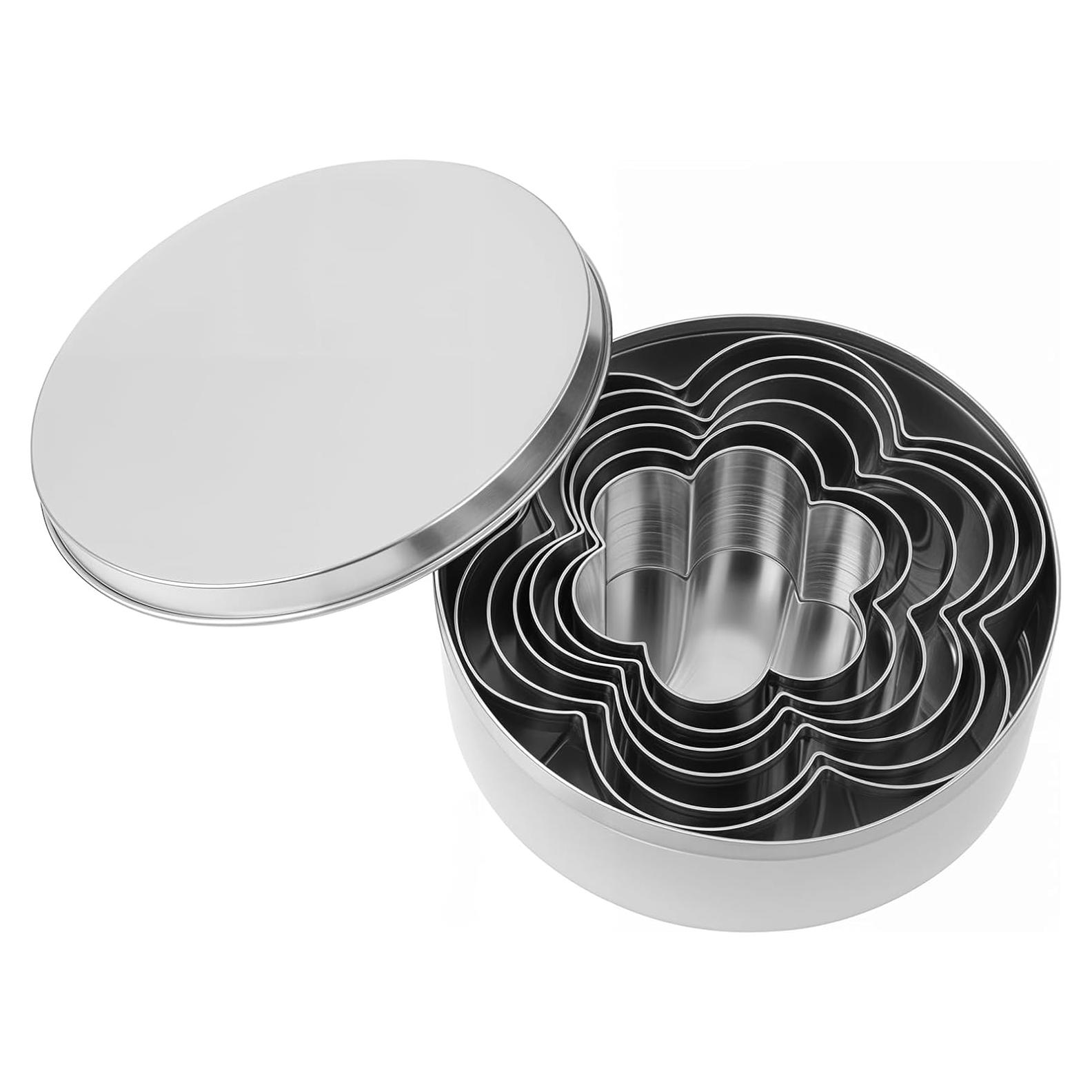 Juego de 5 Cortadores de Galletas Flor Acero Inoxidable QfwdfcTrenz