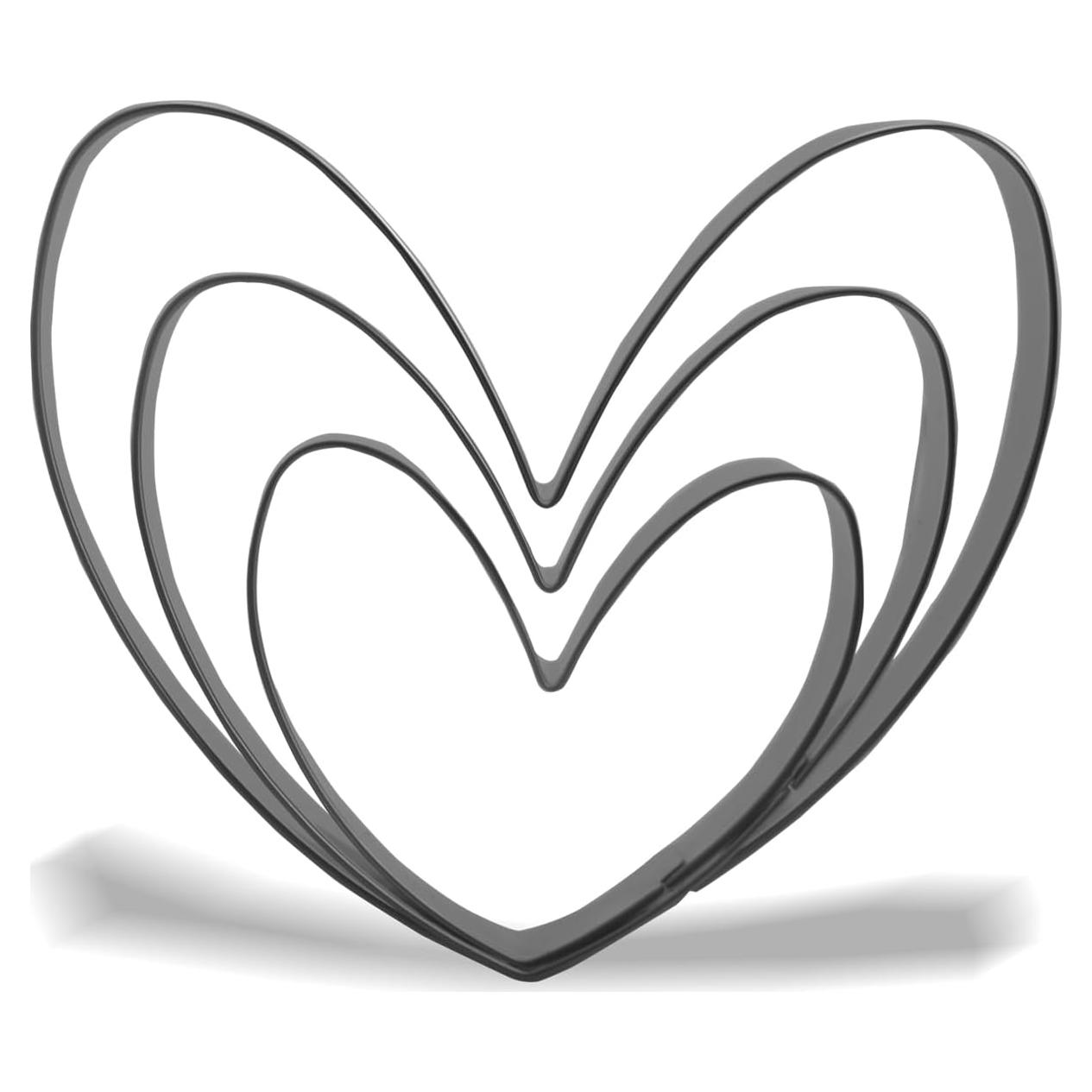 Conjunto de Cortadores de Galletas Corazón Keewah - 3 Piezas Acero Inoxidable