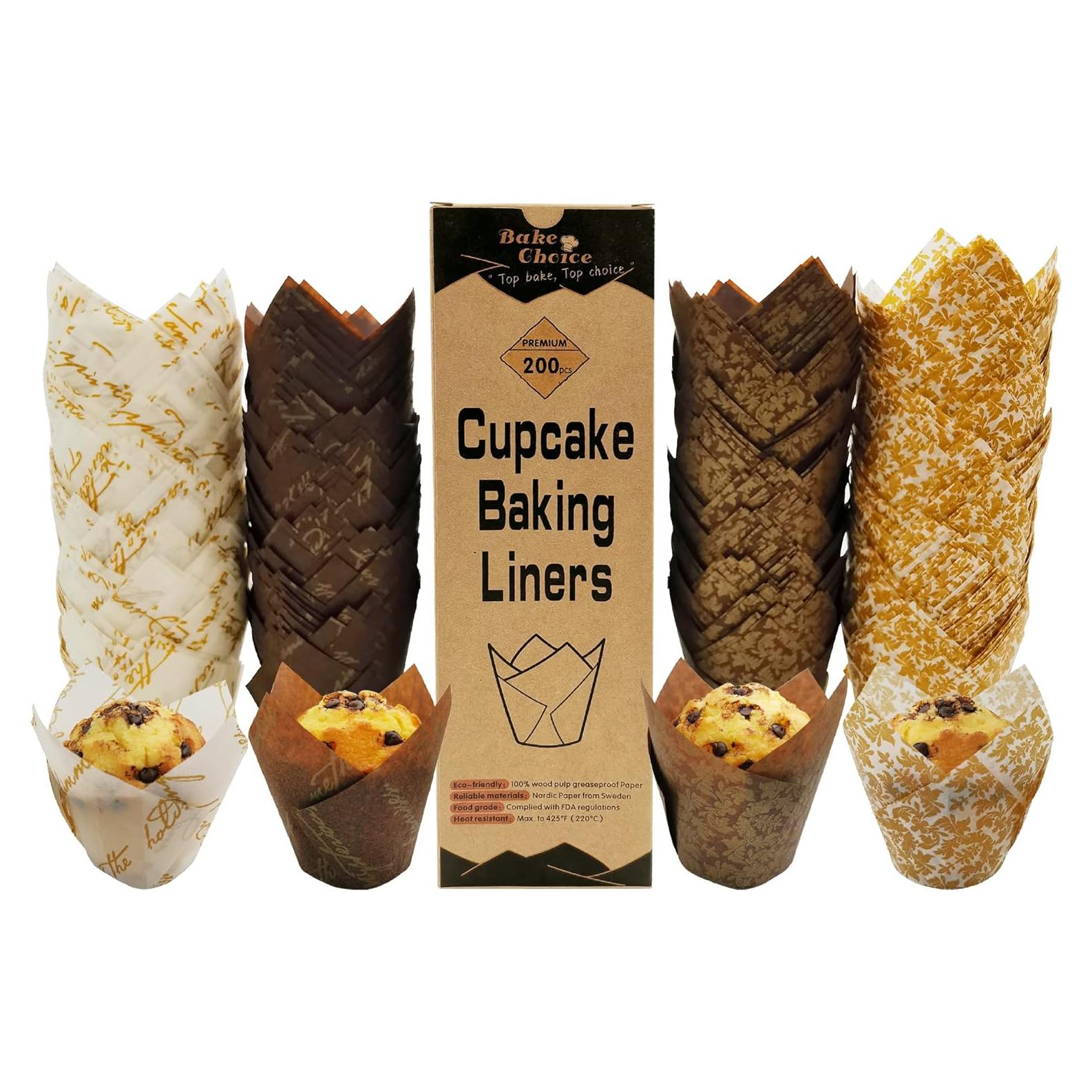 Forros para Cupcakes Tulipán Bake Choice 200 Piezas Estándar