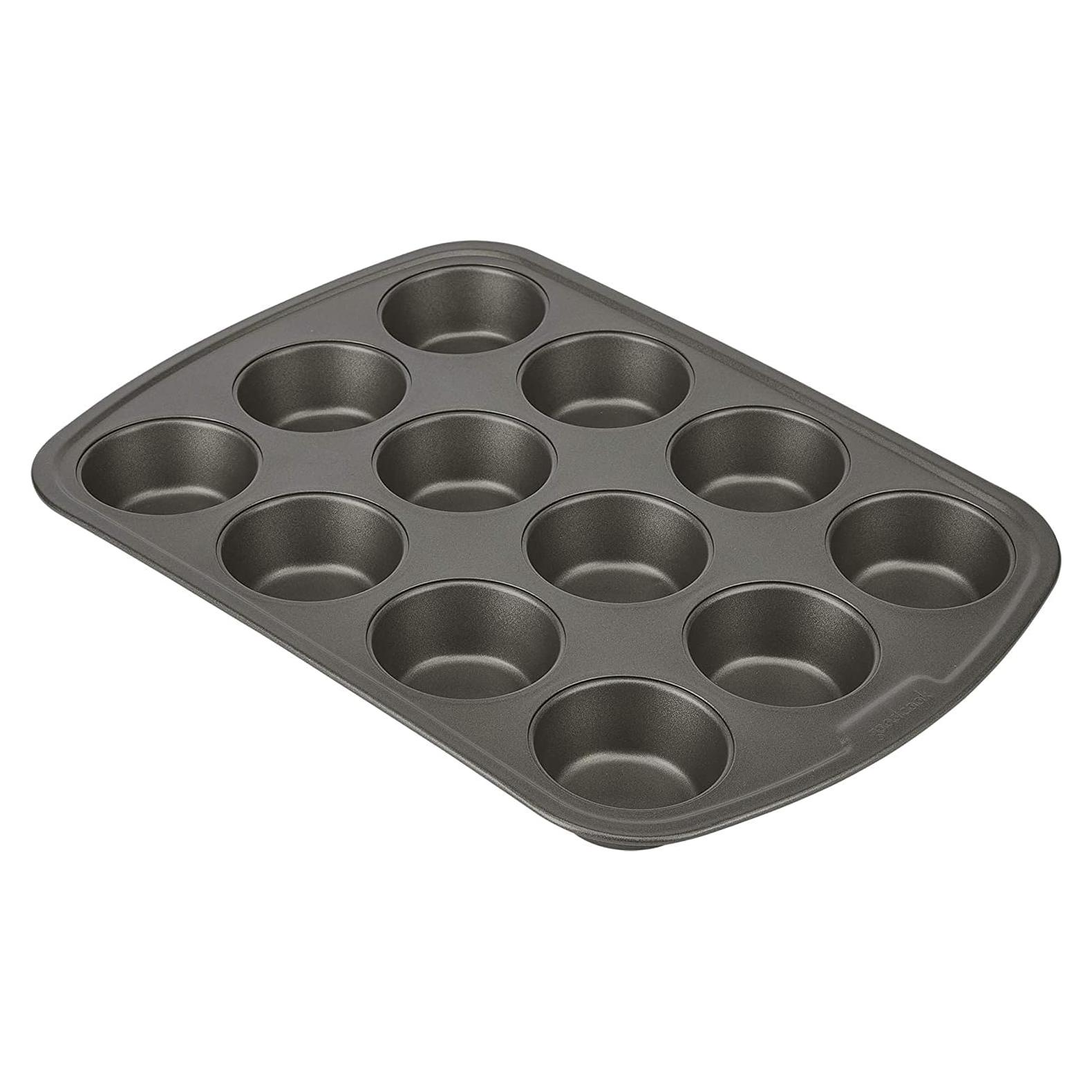 Molde para Muffins GoodCook 12 Tazas Antiadherente Gris